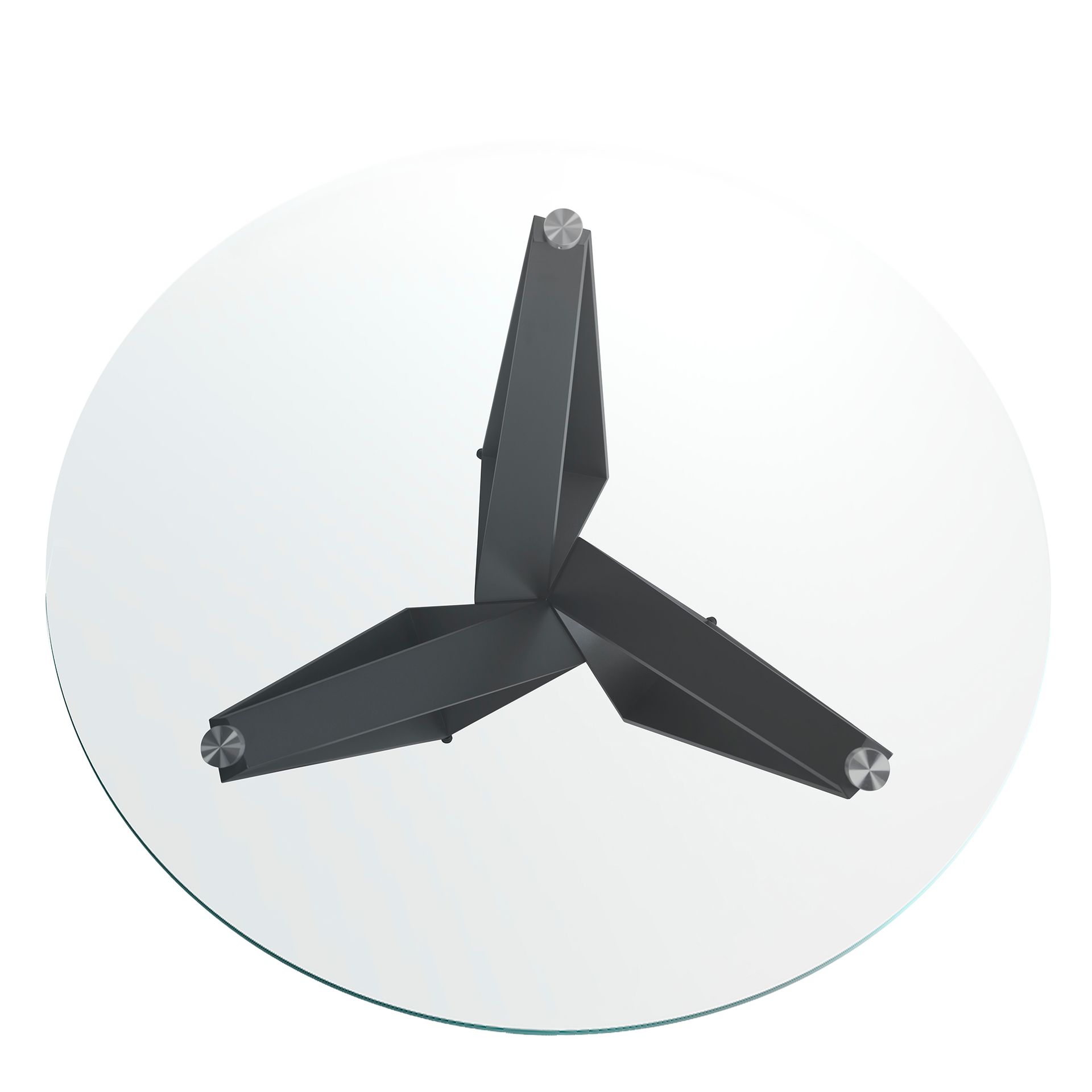 Round dining table Glass/Black steel Ø 150cm