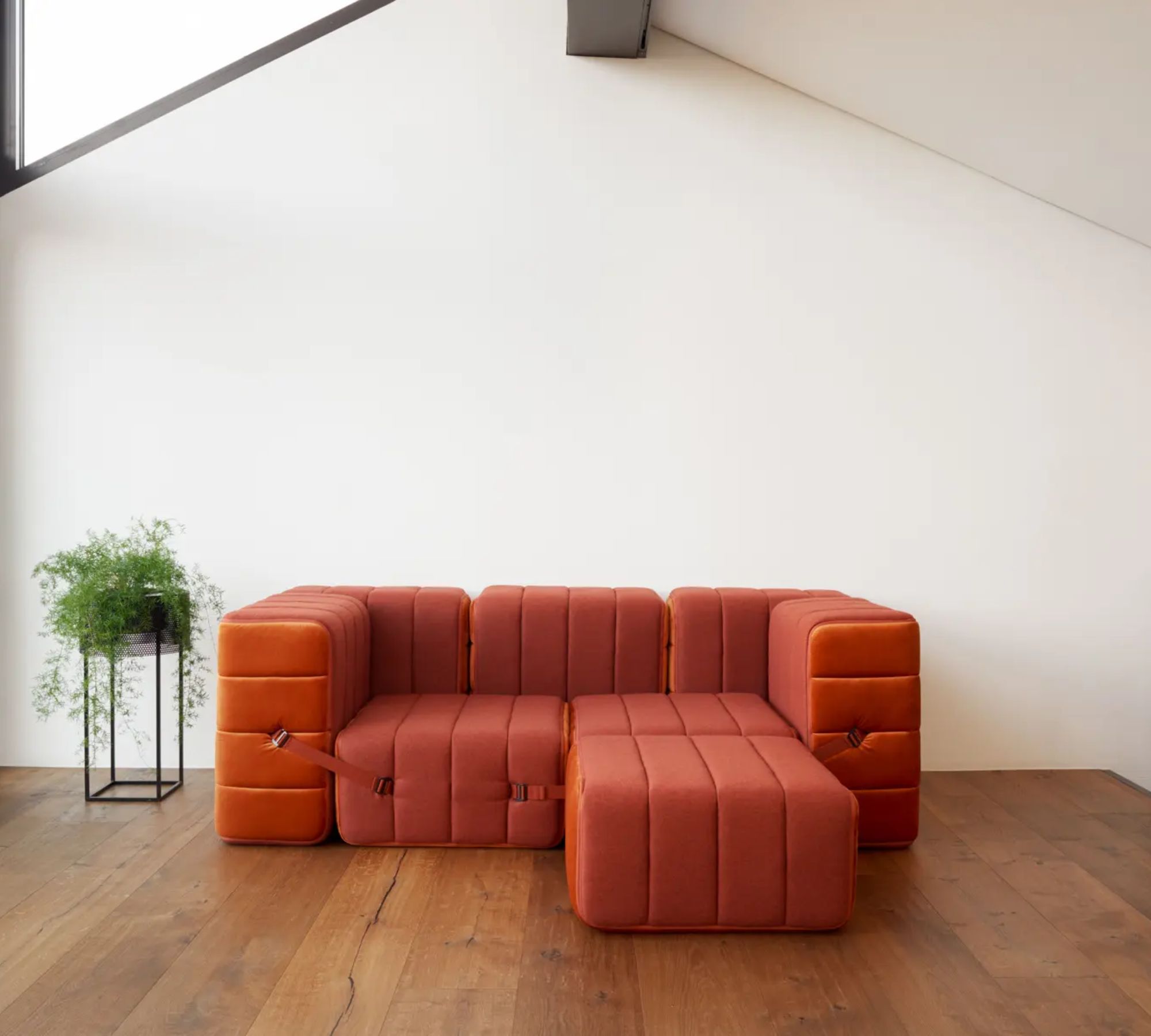 2-seater Modular Sofa System Curt Set of 4 Green