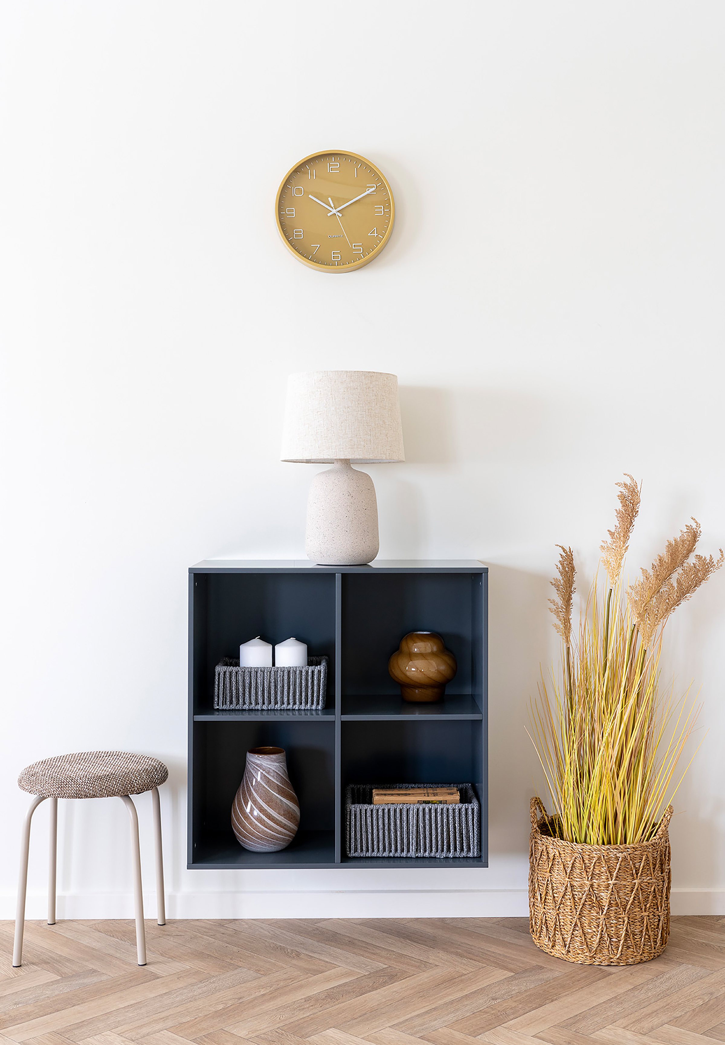 Rosolini Wall Clock Clear Glass Orange