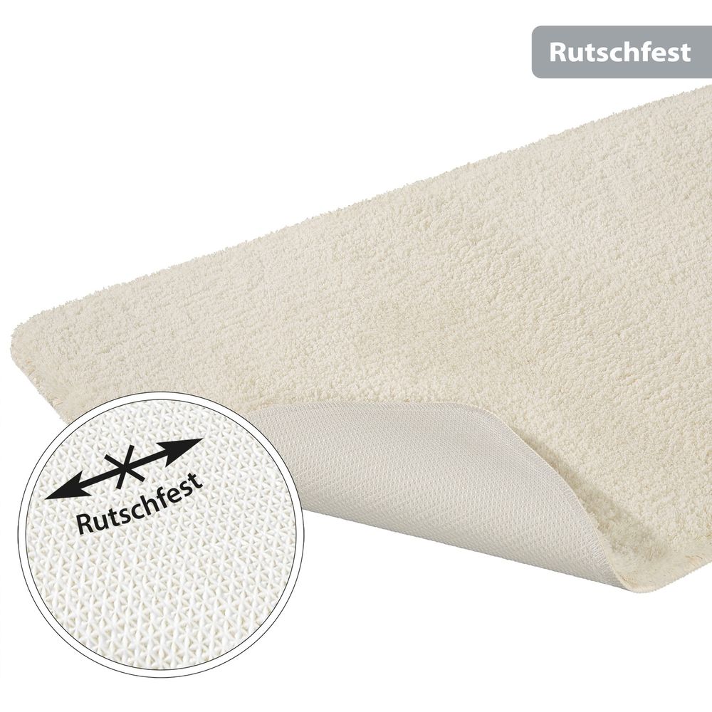 Flauschige Hochflor Badematte Creme