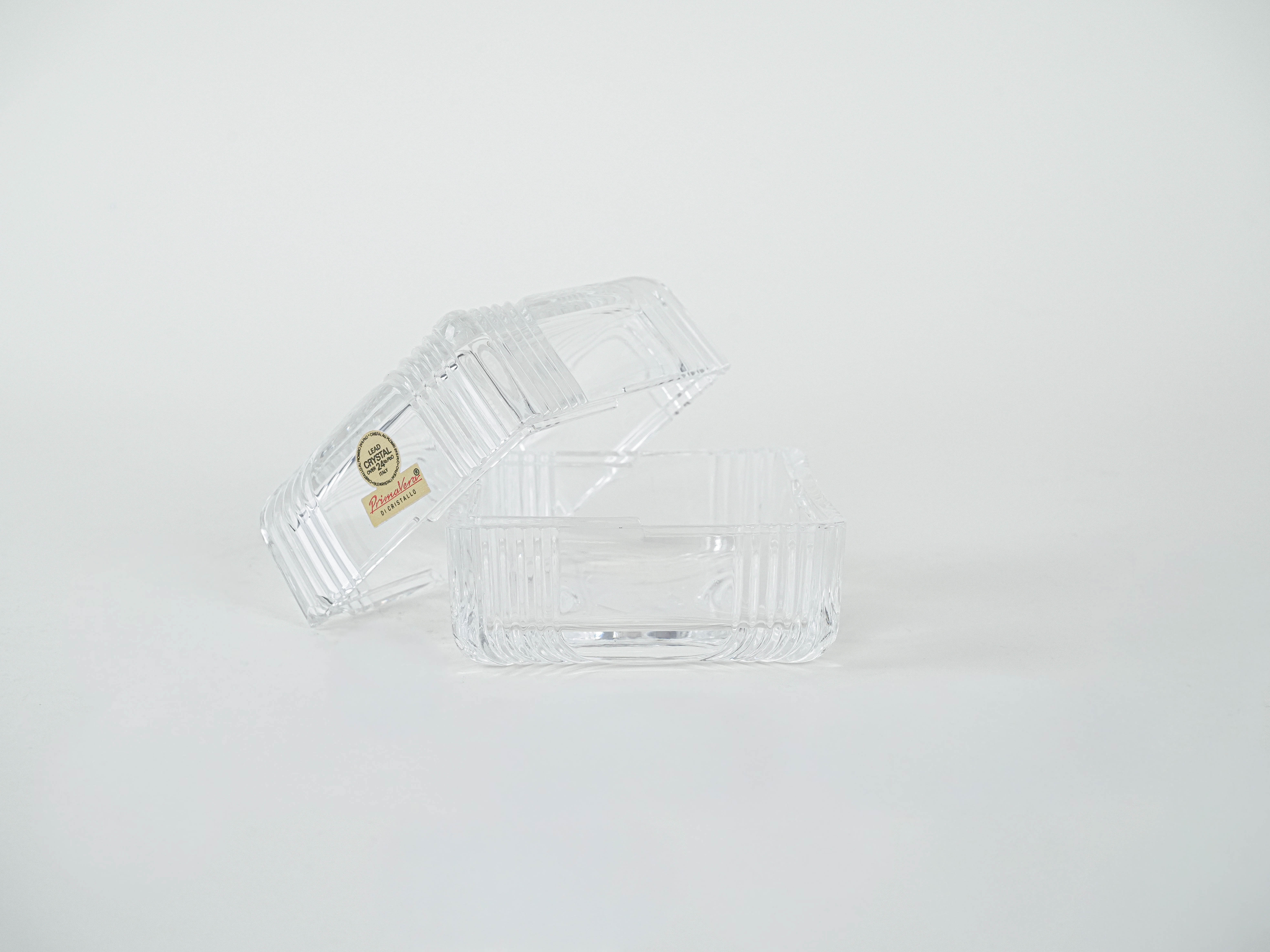 Crystal box lead glass transparent 1970s