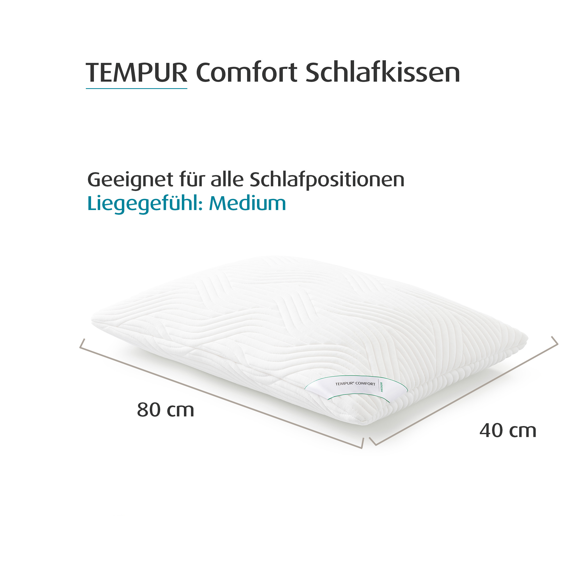 TEMPUR® Kopfkissen Schlafkissen Comfort Medium