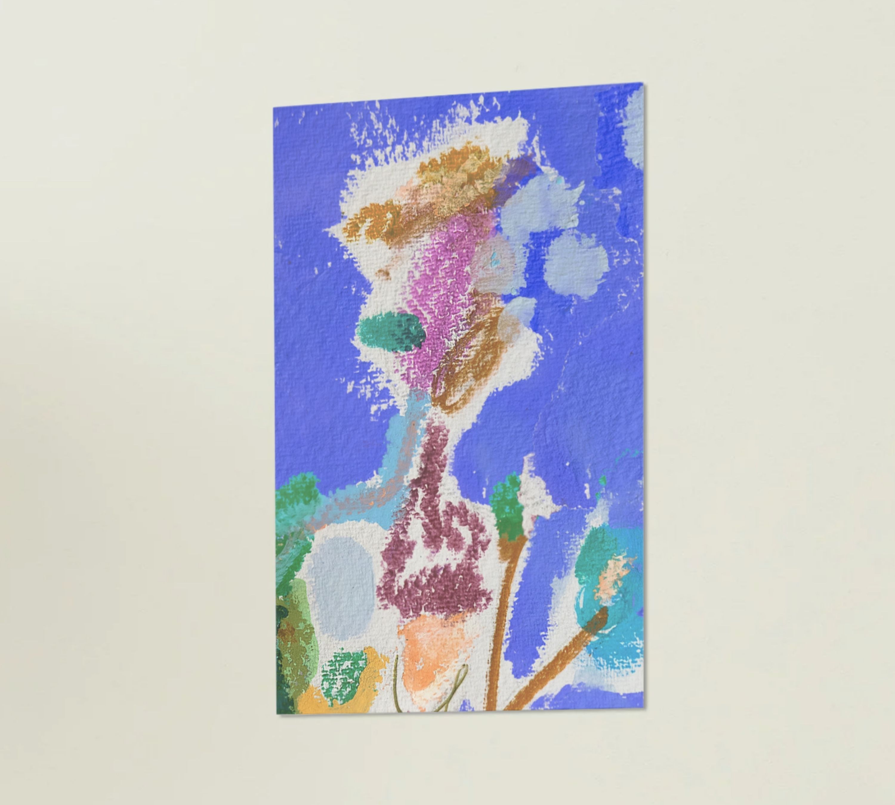 Lady Blau Kunstdruck Mehrfarbig