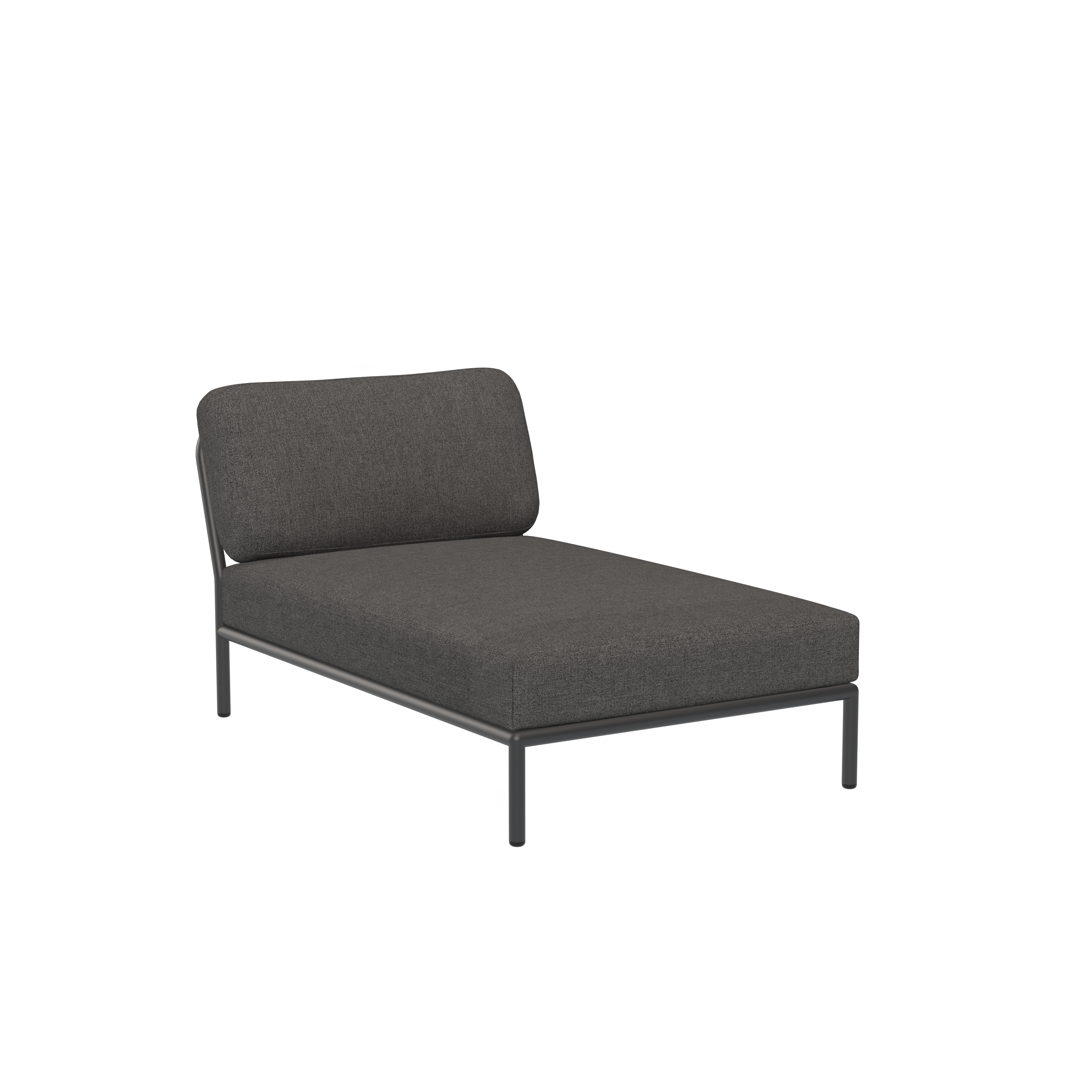 LEVEL Chaiselongue Dunkelgrau mit dunkelgrauem Rahmen