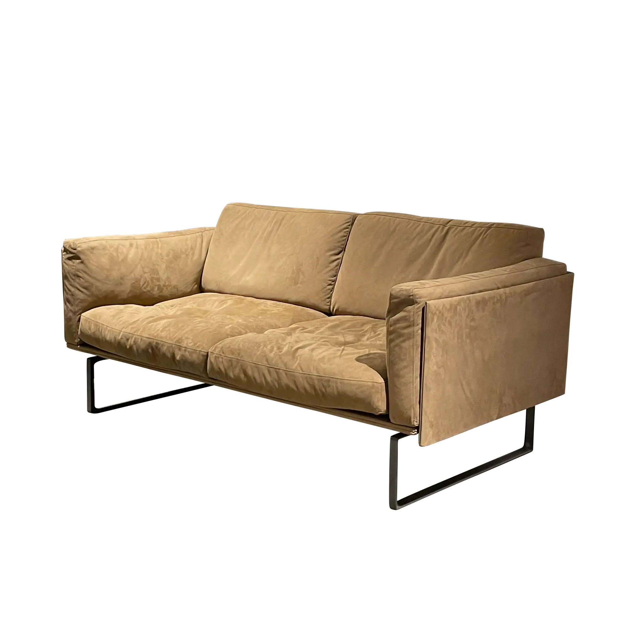 8 Sofa 2-Sitzer Textil Metall Braun