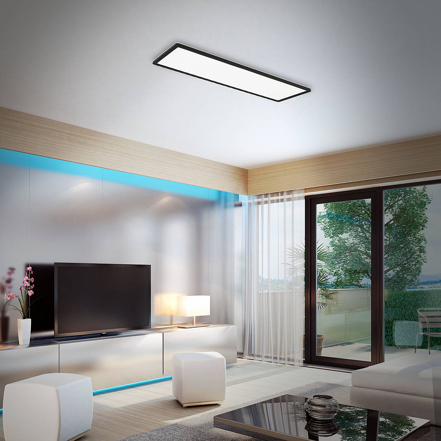 LED-Deckenleuchte Slim I Schwarz