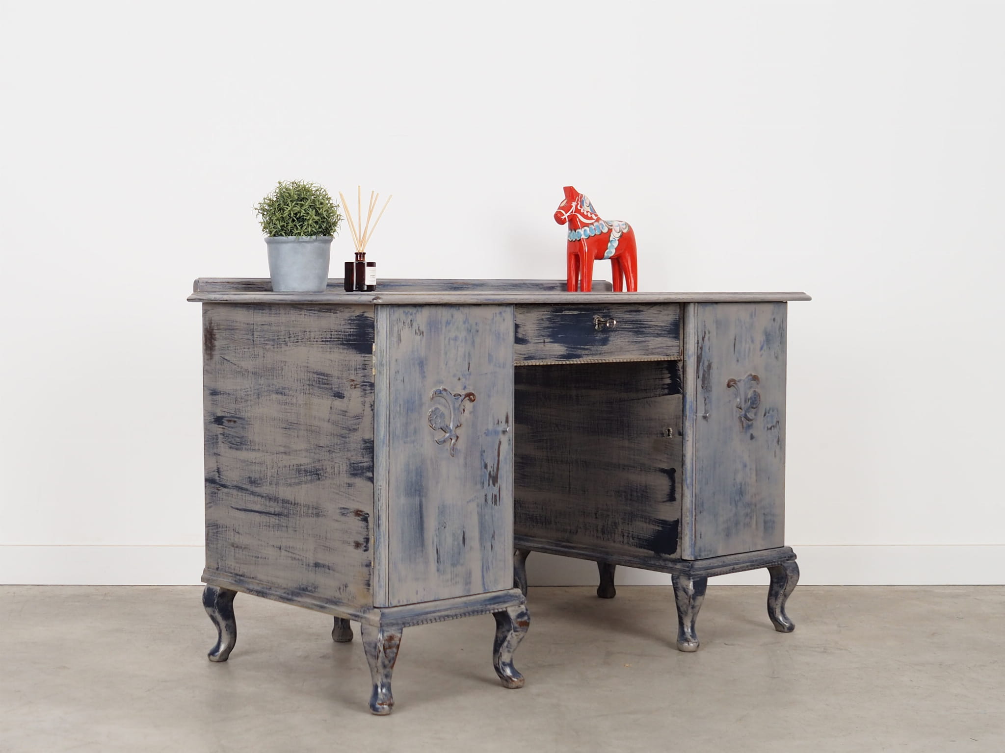 Vintage desk Pine grey 1960s