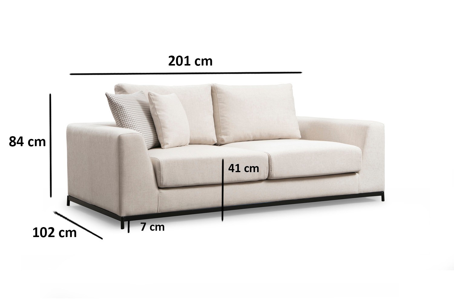 Line 2-Sitzer Sofa Creme