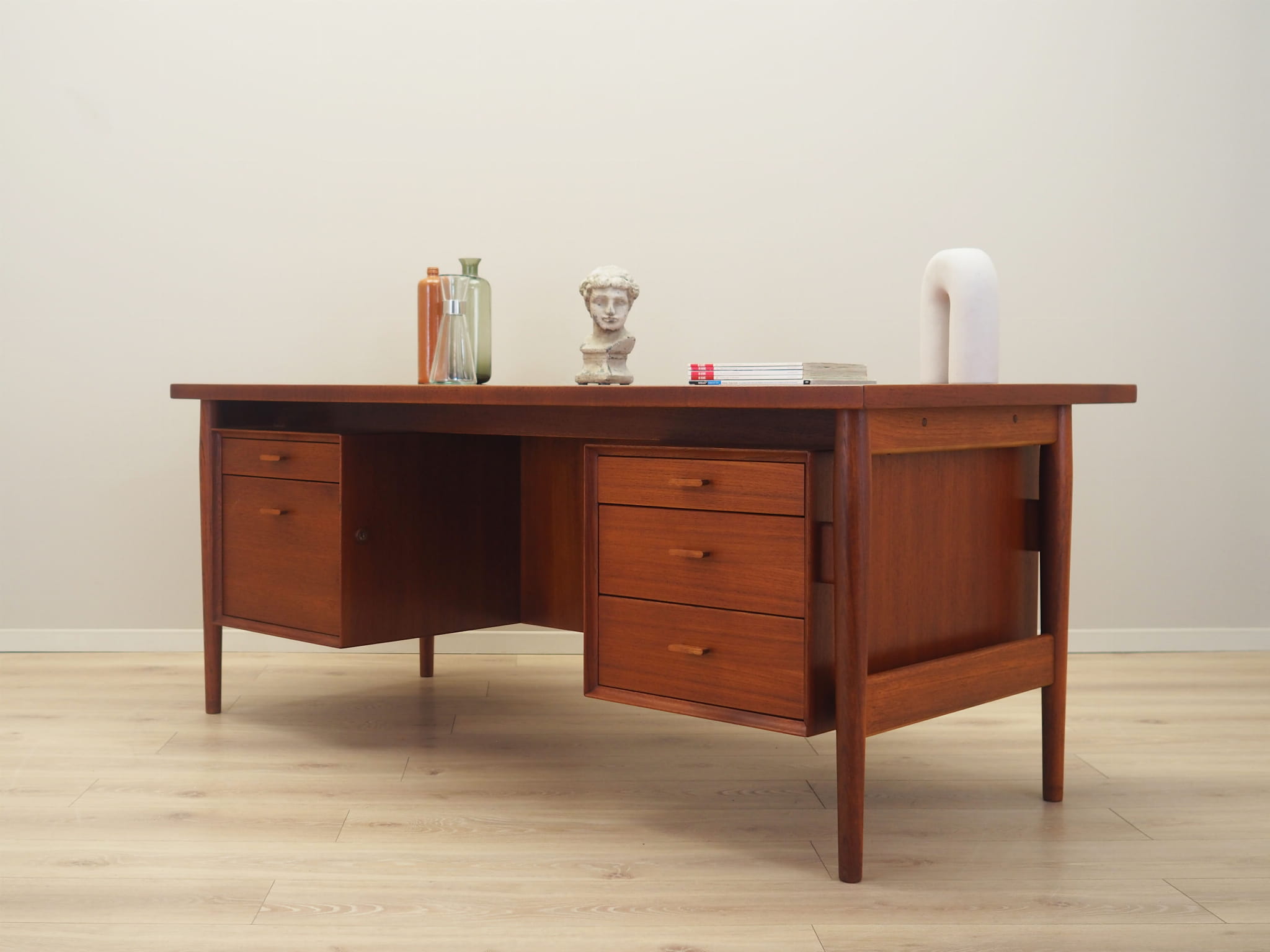 Desk Teak Wood Brown 1960s