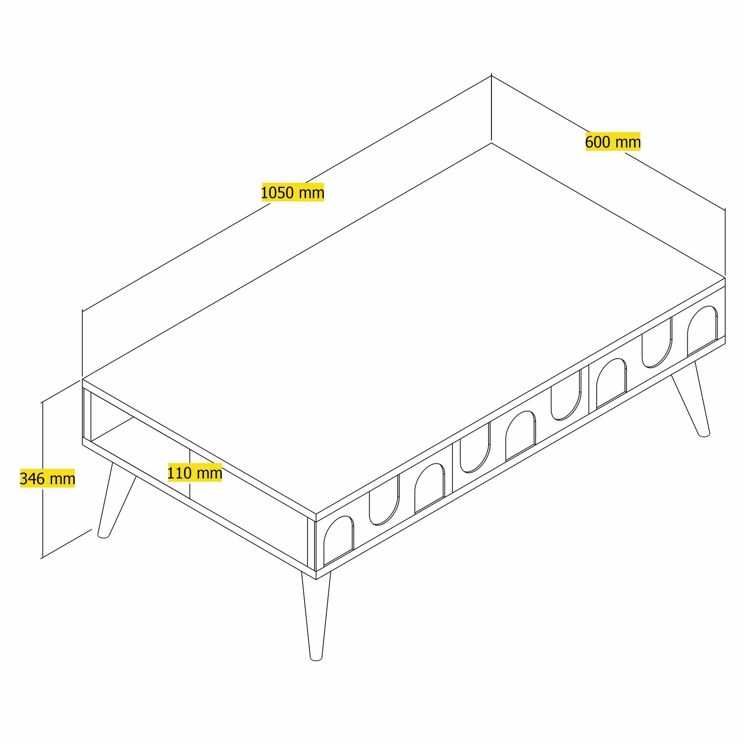 Lyon 34 Coffee table Wood veneer White