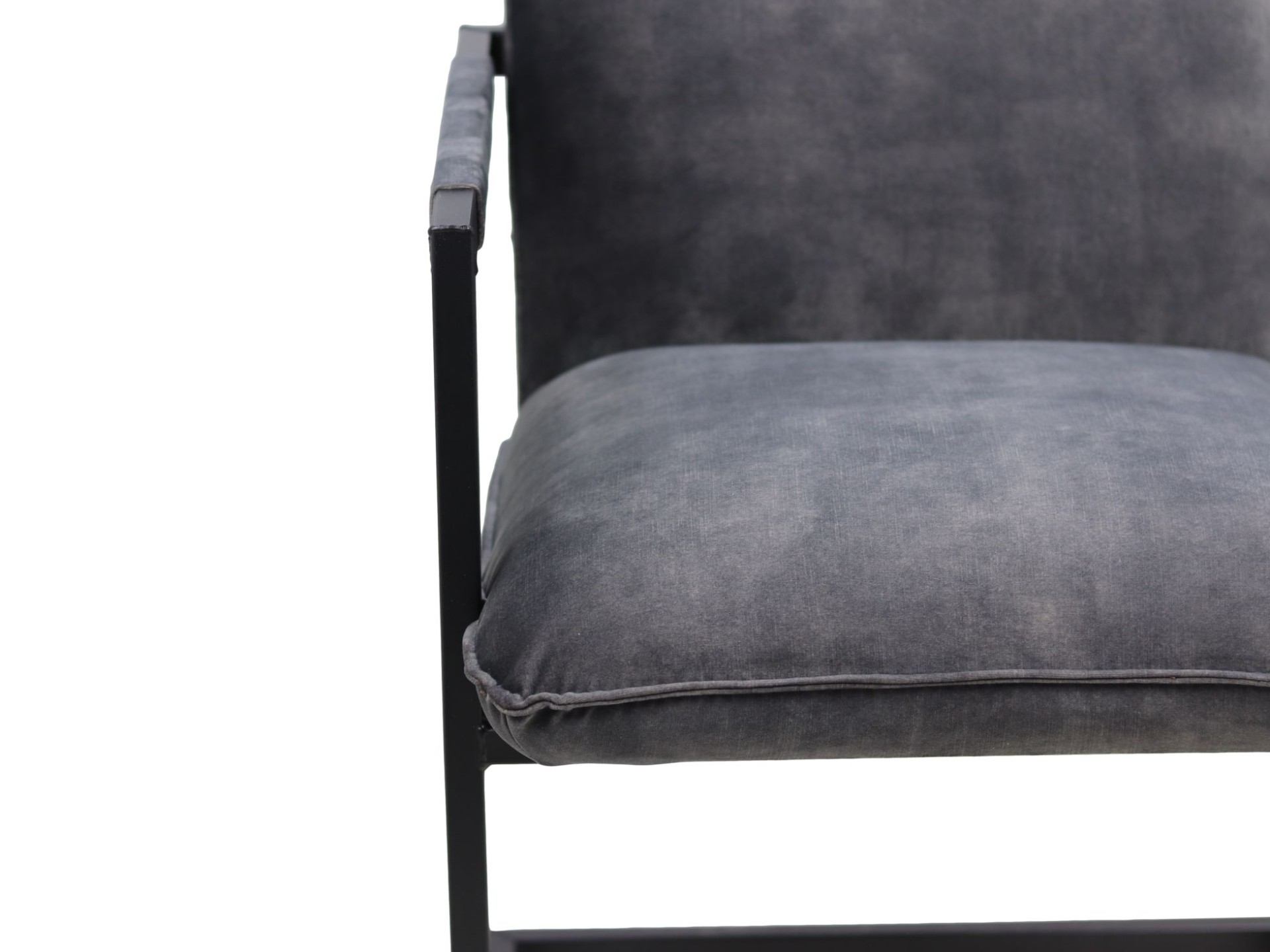 2x Boston Esszimmerstuhl Textil Metall Dunkelgrau