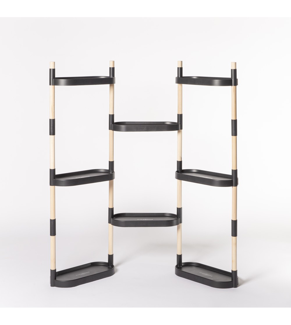 Modular plant stand with 8 shelves Black