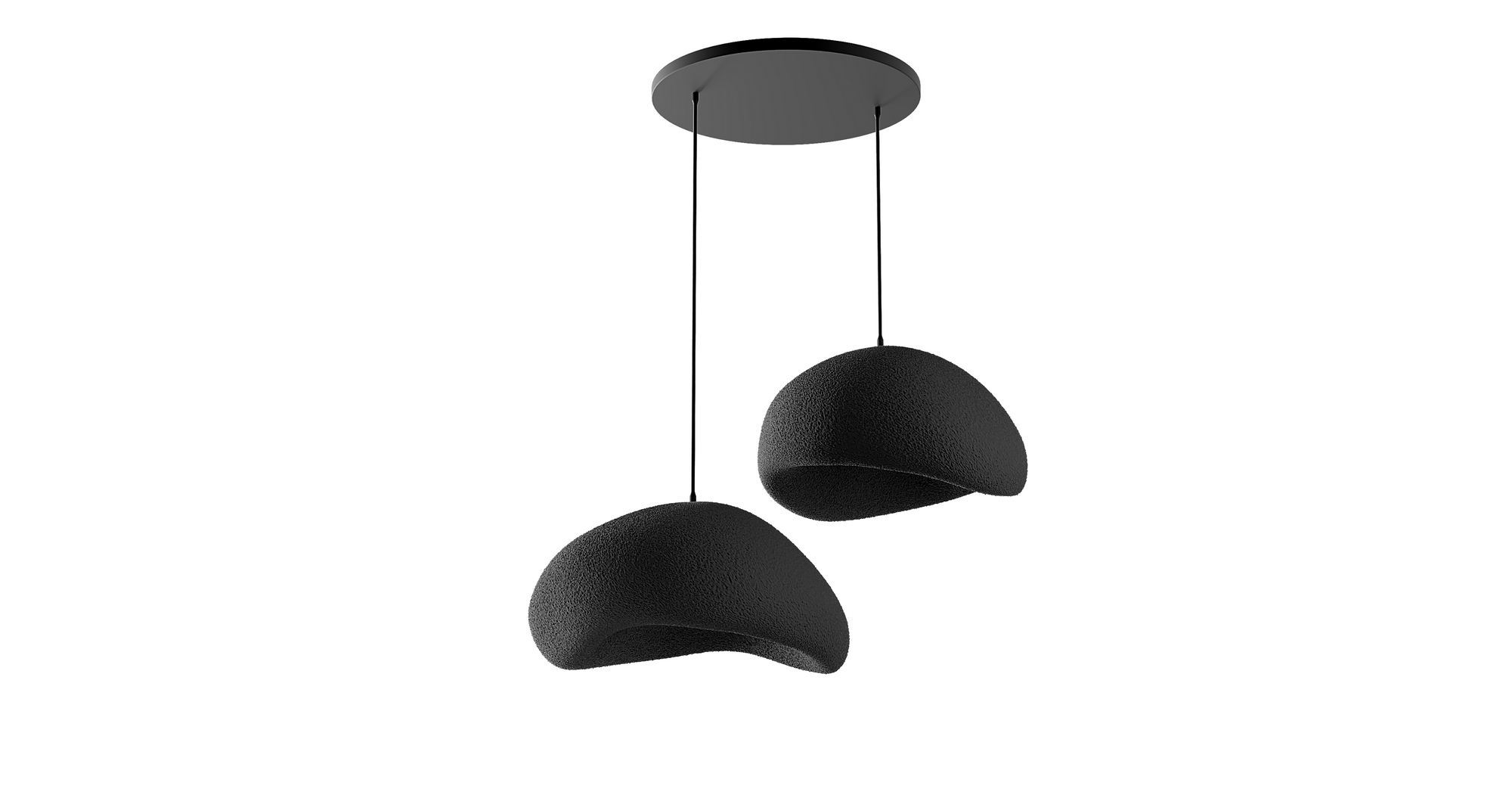 2-Flammig Wabi Sabi Grainbeams Pendelleuchte Schwarz