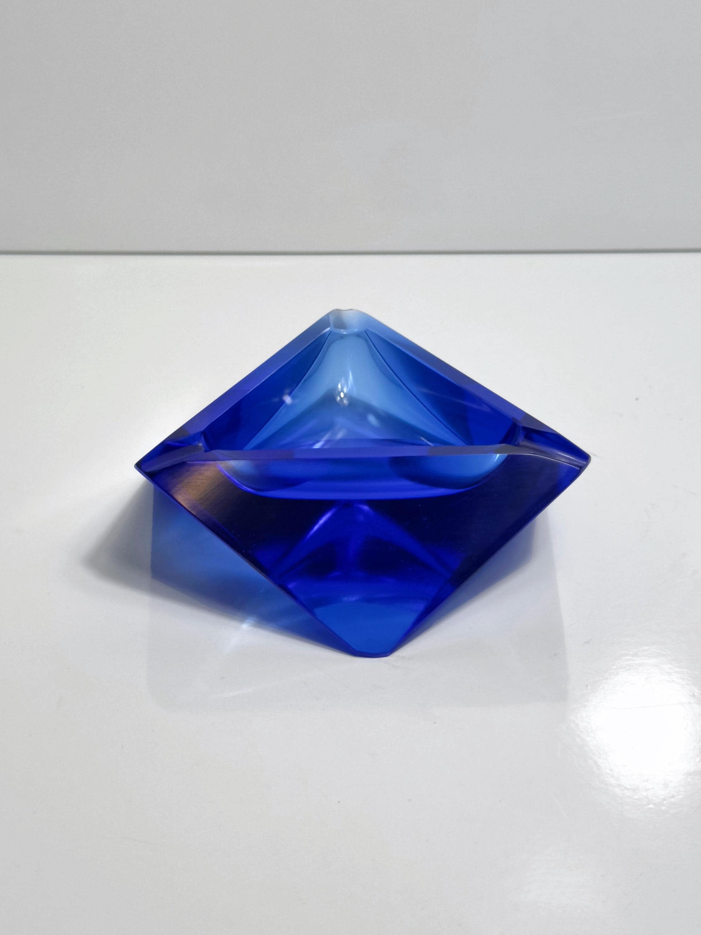 Vintage Aschenbecher Murano-Glas Kobaltblau 1950er Jahre