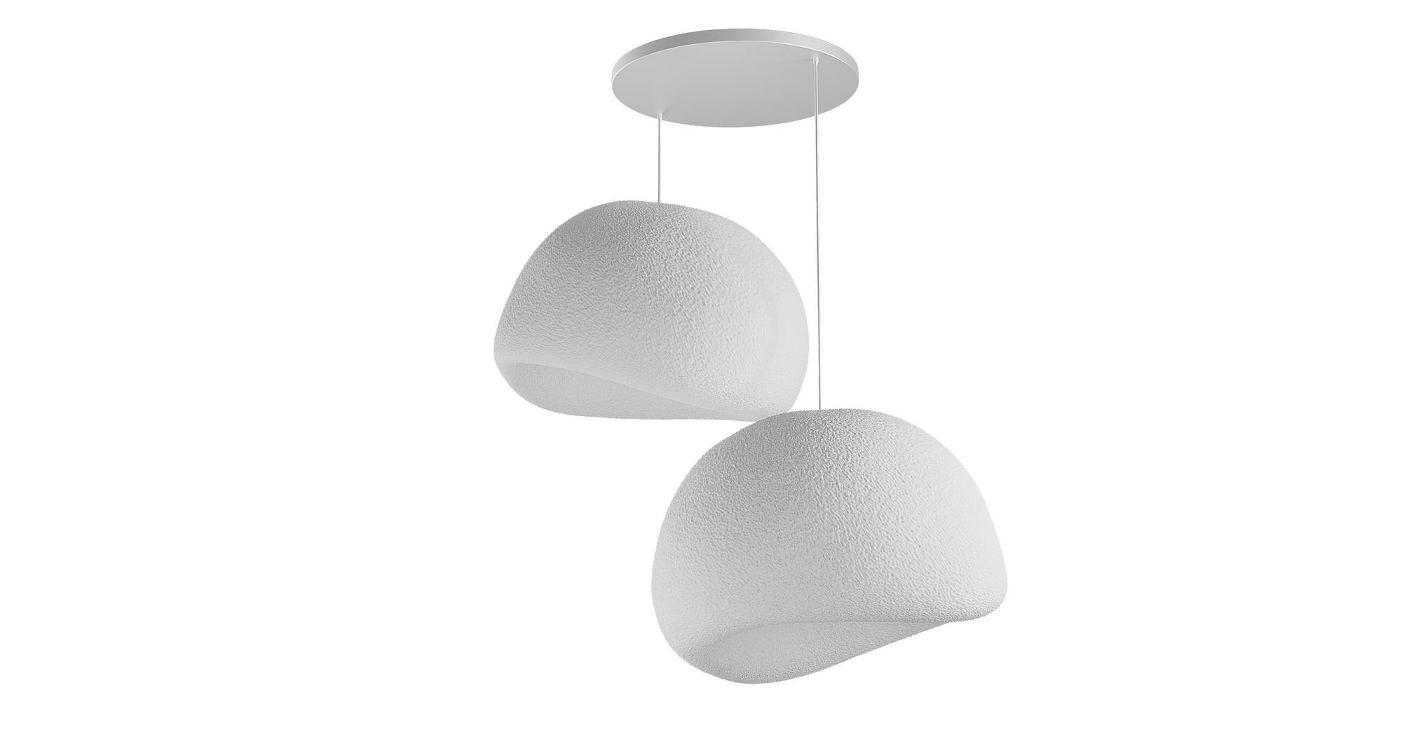 2-Flammig Wabi Sabi Dustfalls Pendelleuchte Weiß
