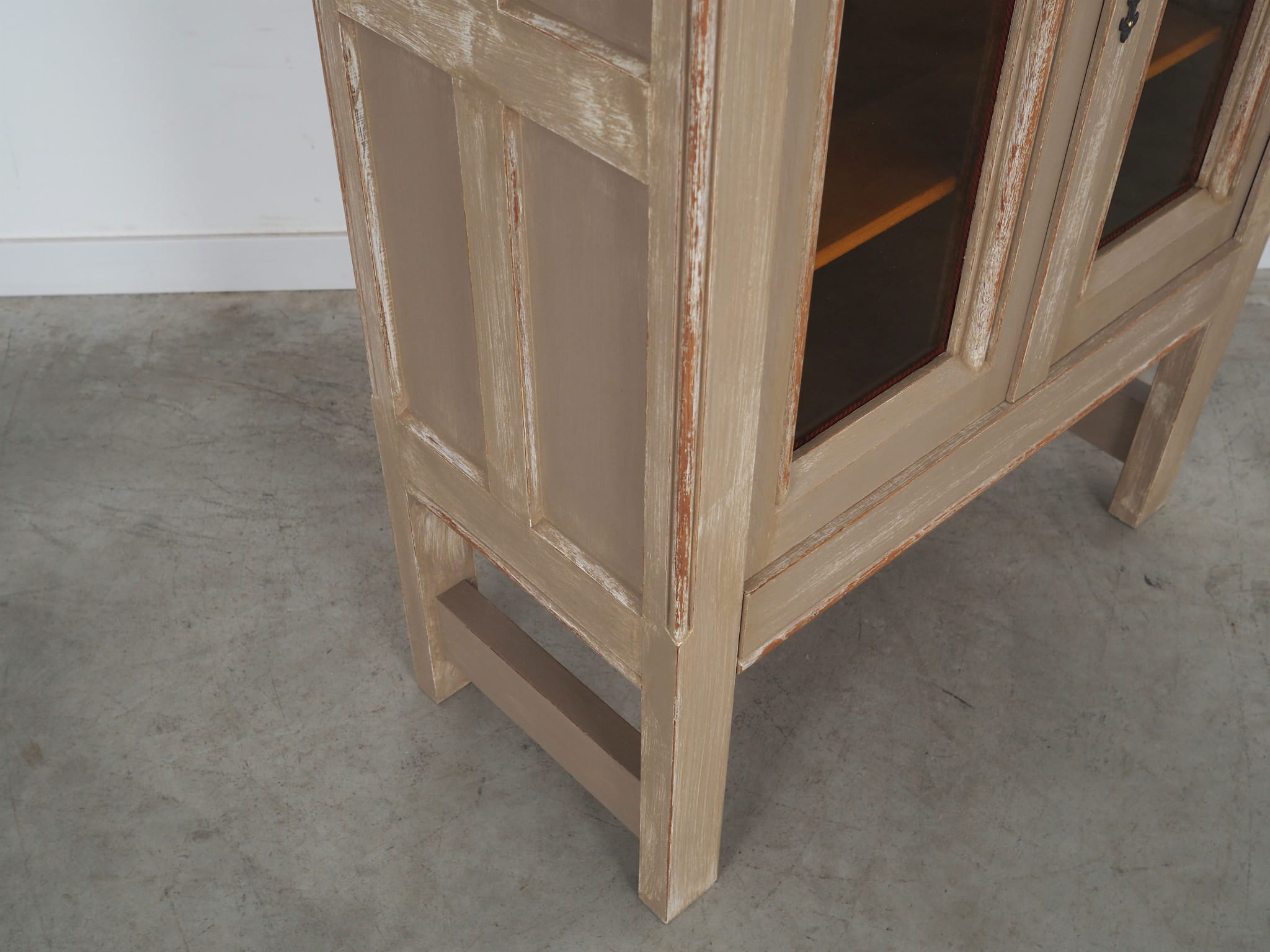Vintage Display Cabinet Wood Grey 1960s 
