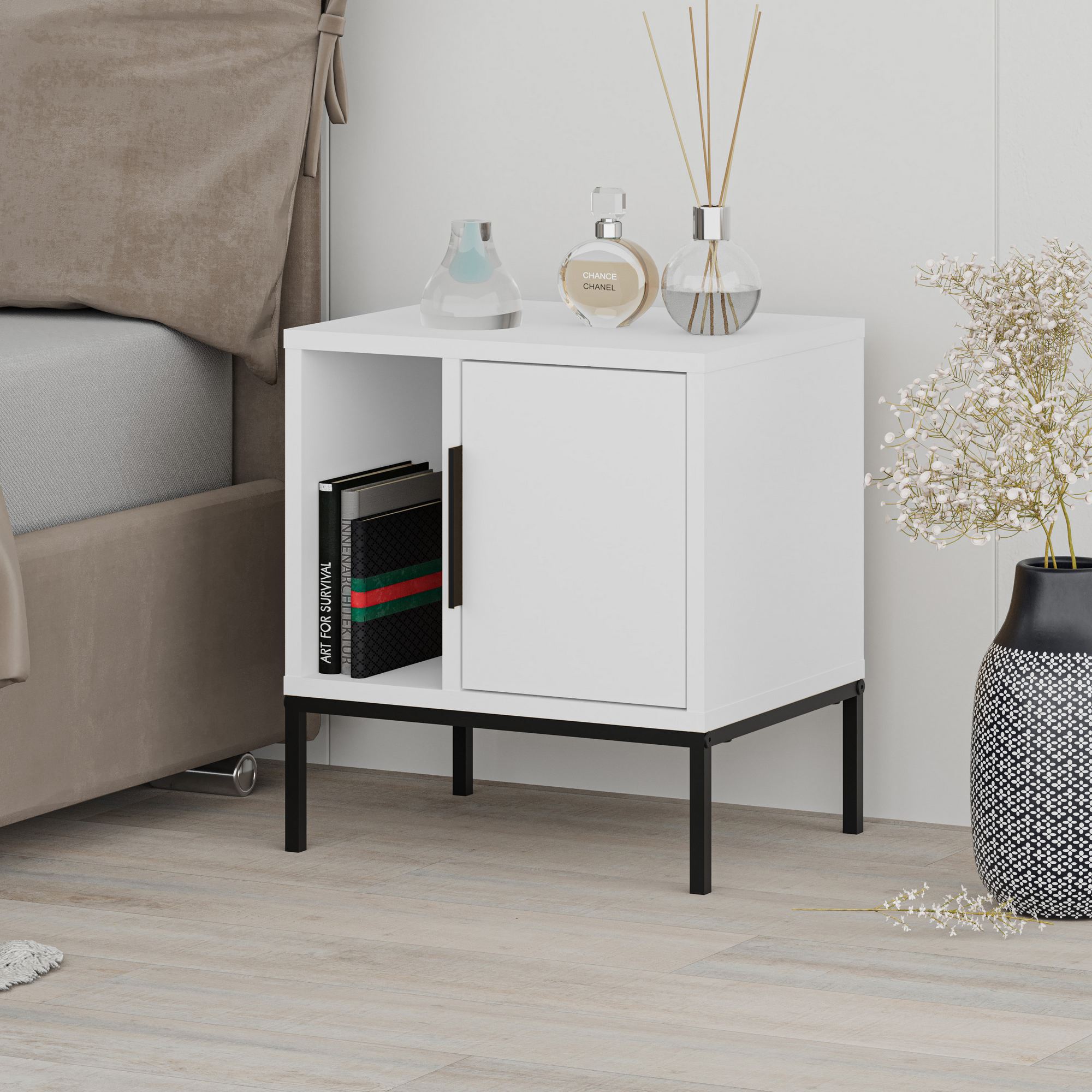 Glynn Nightstand White