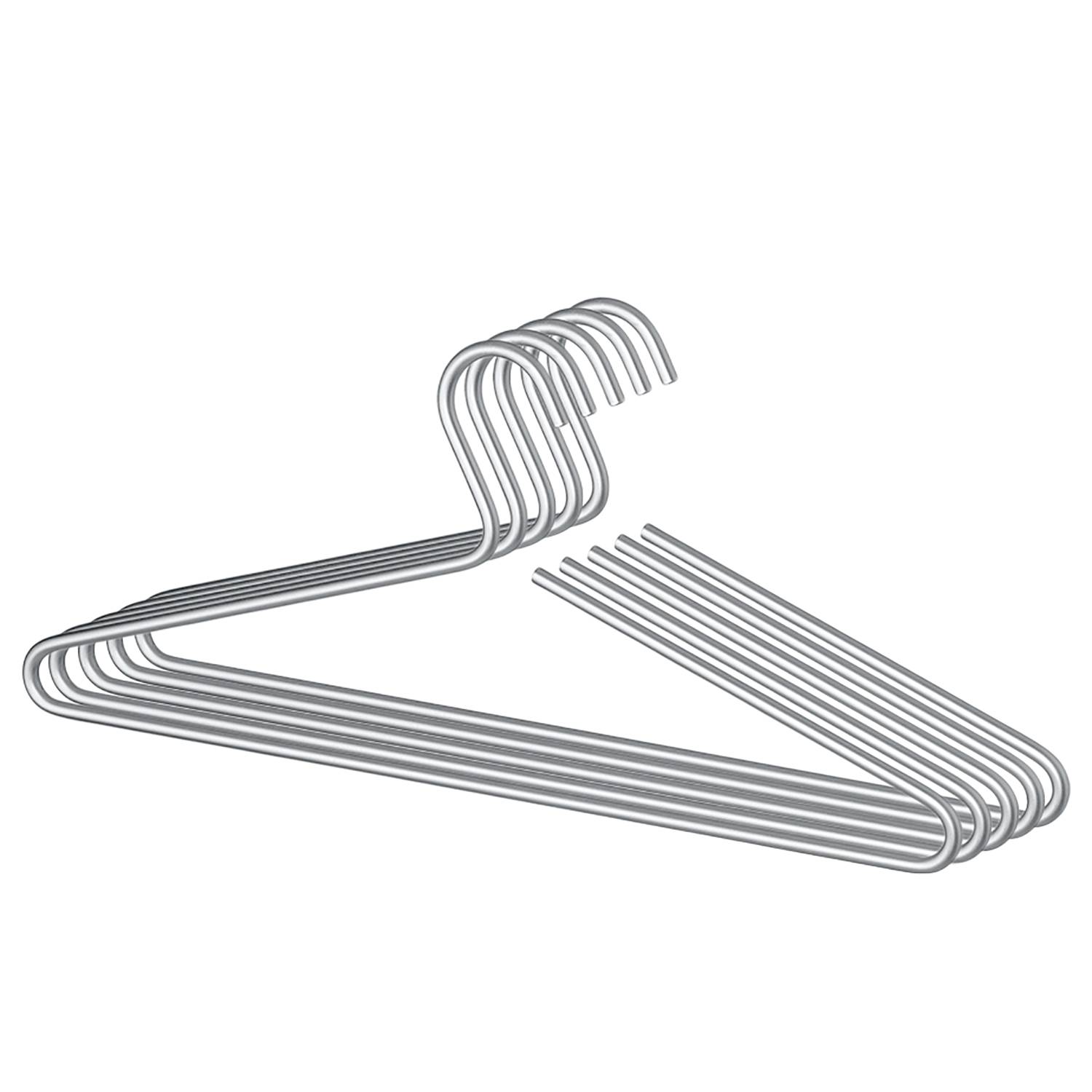 5x Kleiderbügel Lux Aluminium Silber
