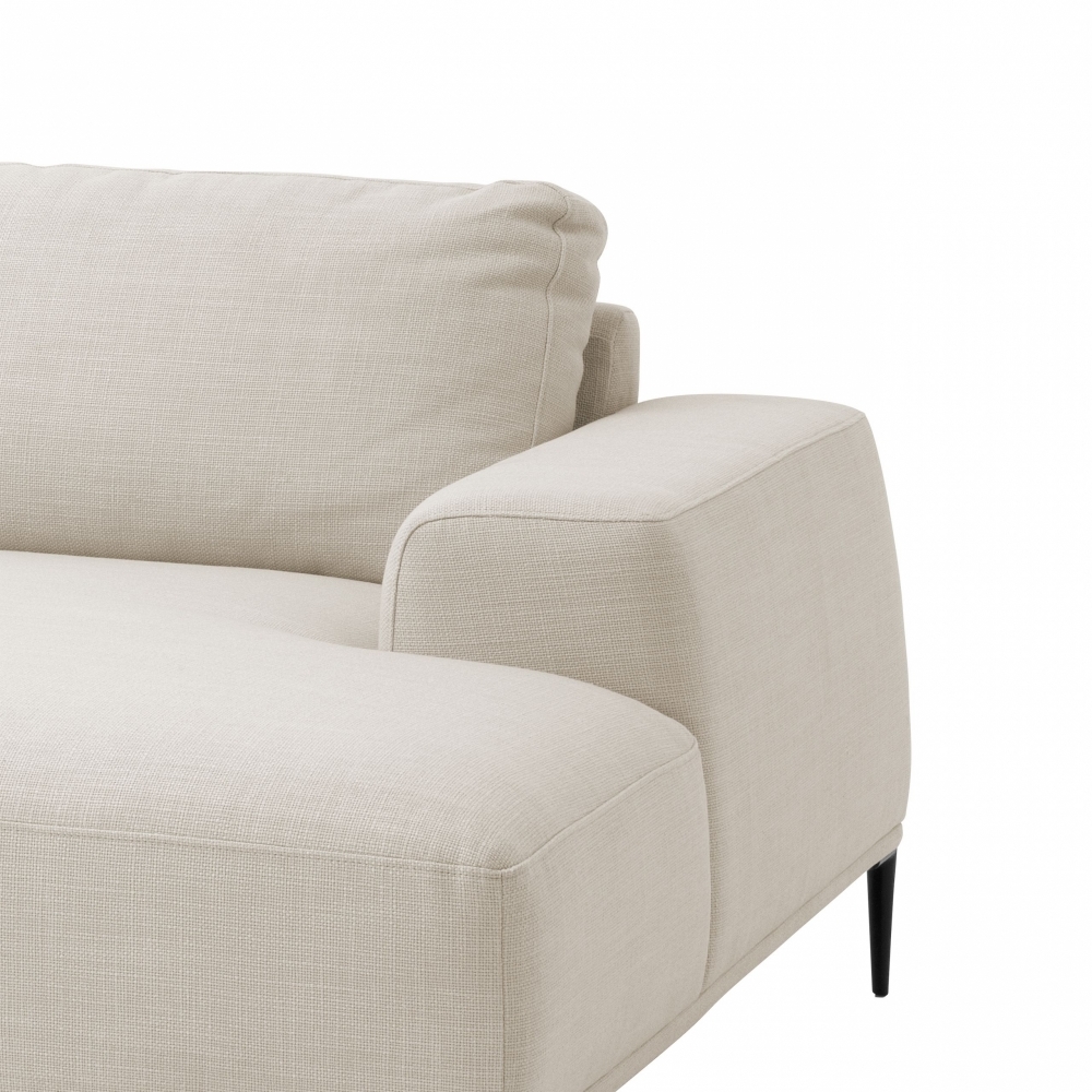 Sofa Récamiere Rechts Textil Creme