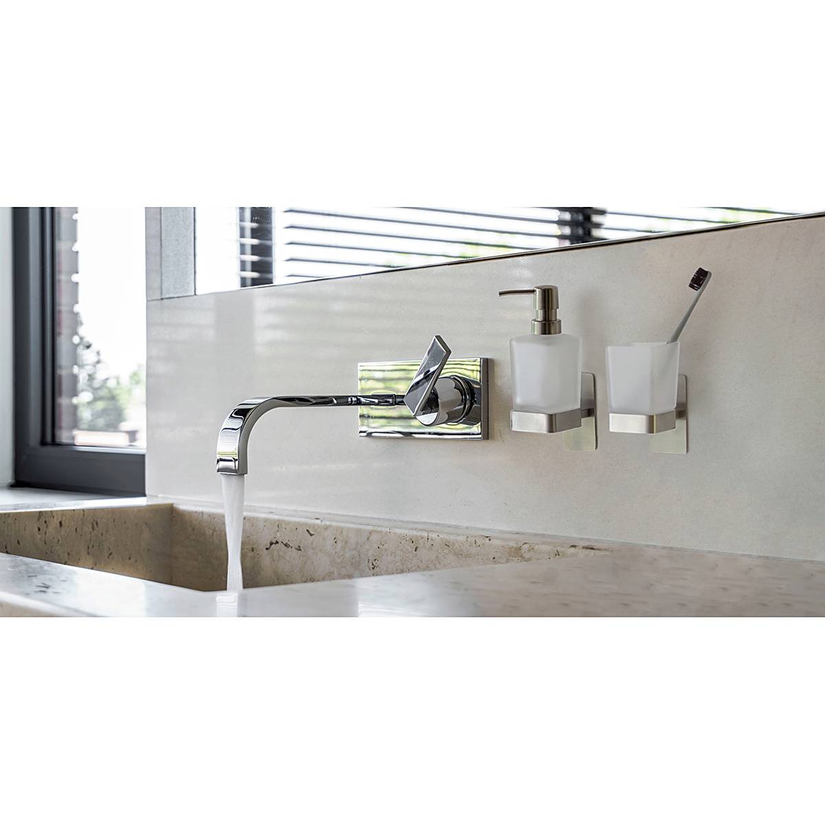 Toothbrush holder Genova Stainless steel Glass Matte Silver