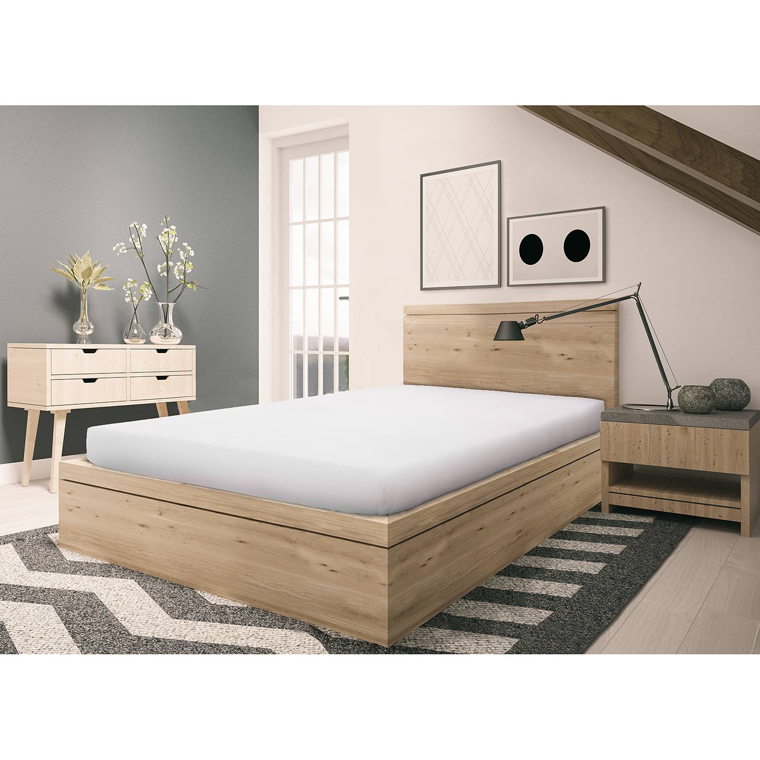 Refibra Spannbettlaken Baumwolle Lyocell Weiß 160x200cm