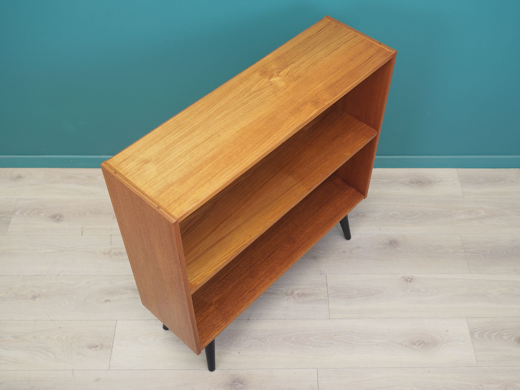 Vintage Bücherregal Teakholz Braun 1970er Jahre