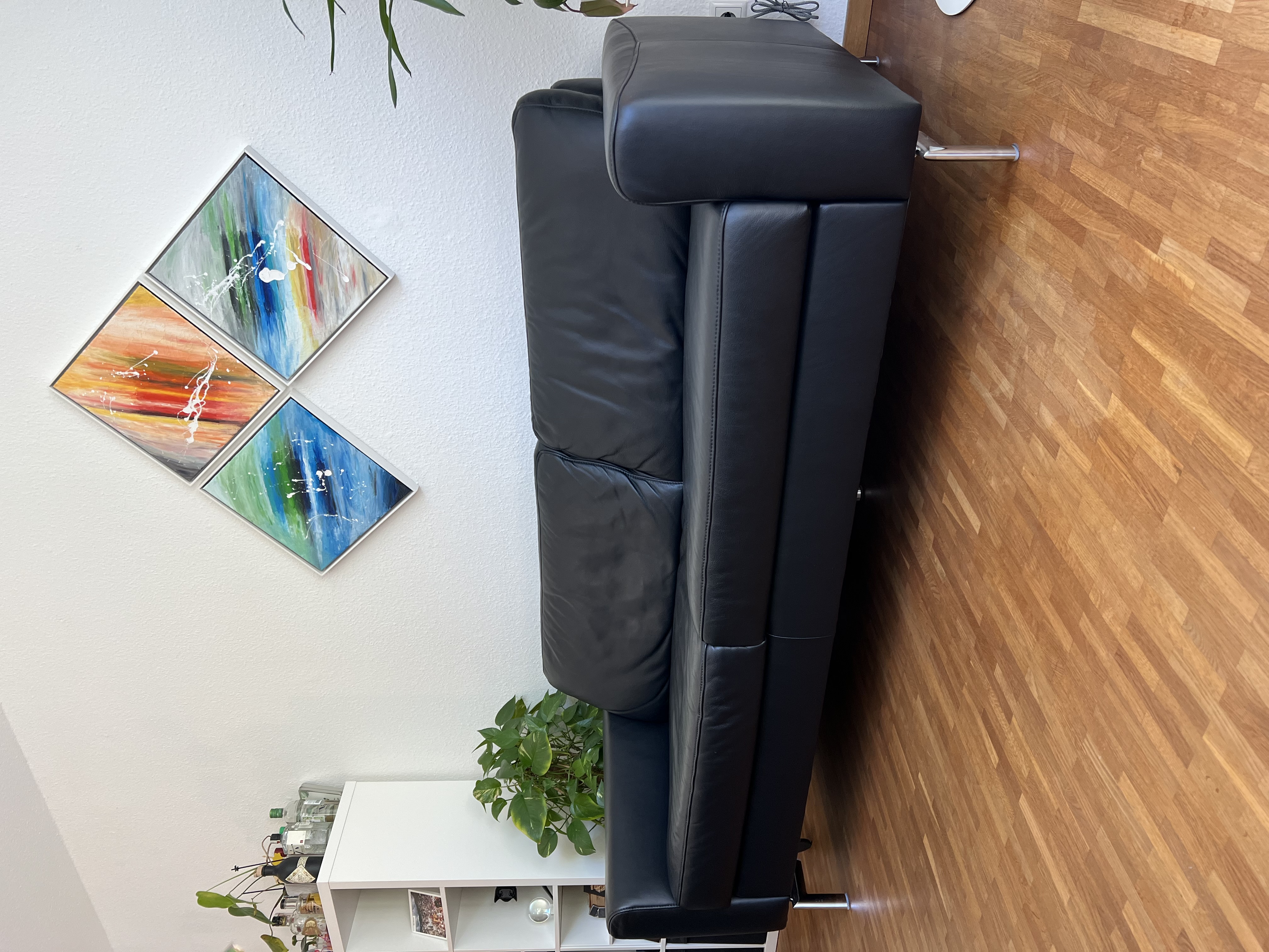 Alexx 2-Sitzer Sofa Leder Schwarz