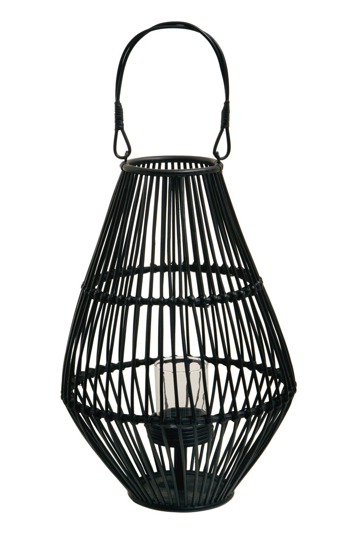 Mataram Laterne Rattan Schwarz