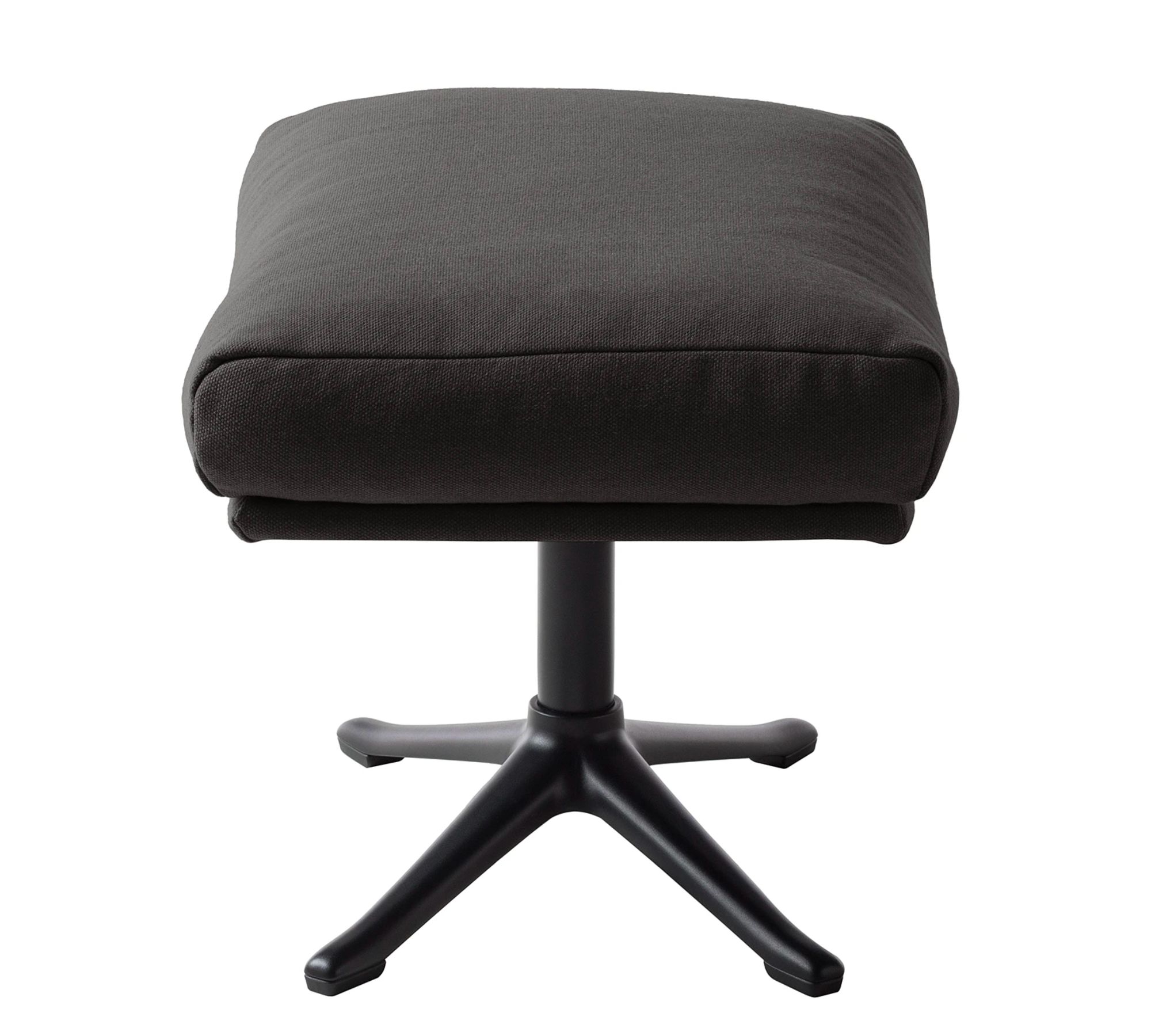Polsterhocker Webstoff Anthrazit Schwarz