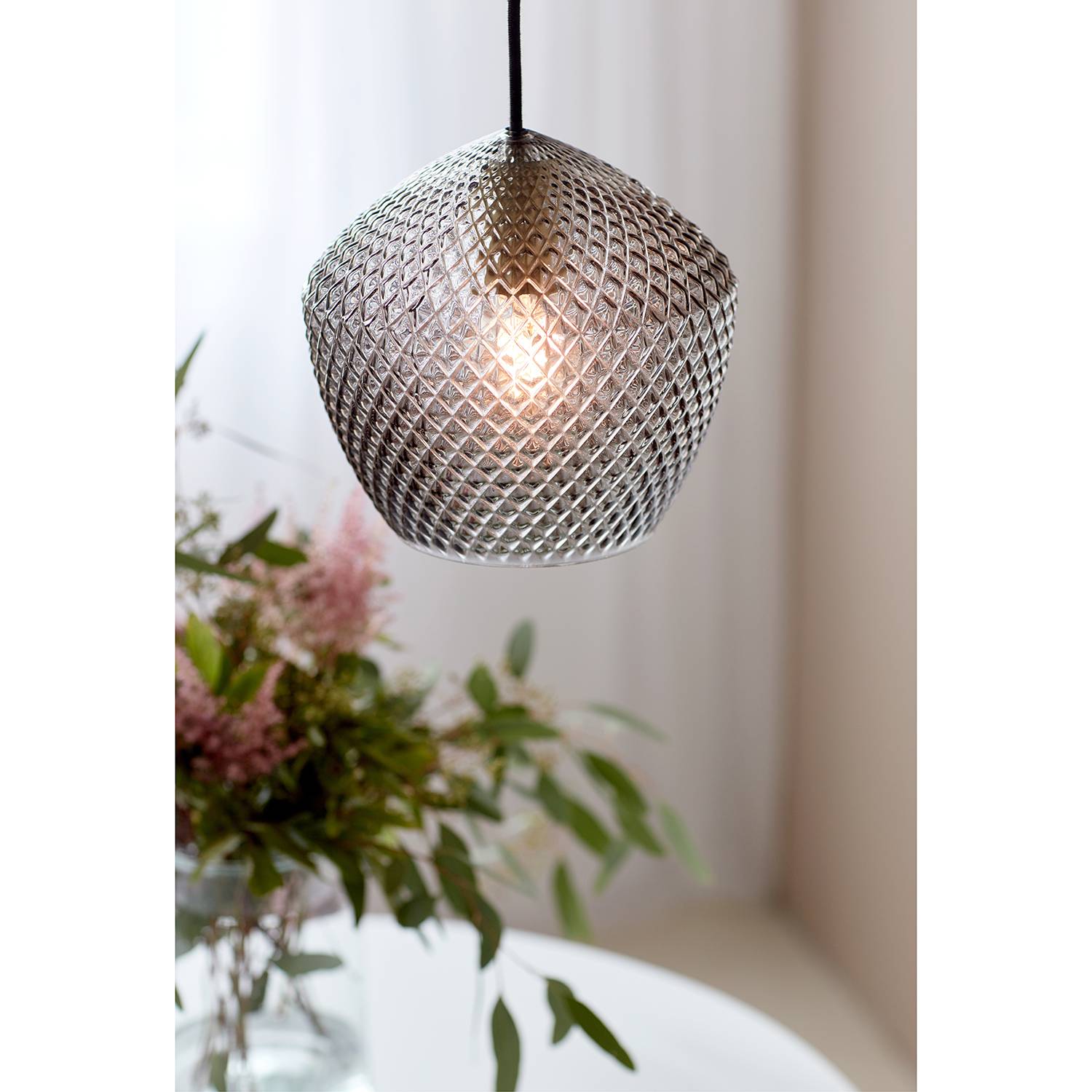 Orbiform I Pendelleuchte Rauchglas Stahl 1-flammig