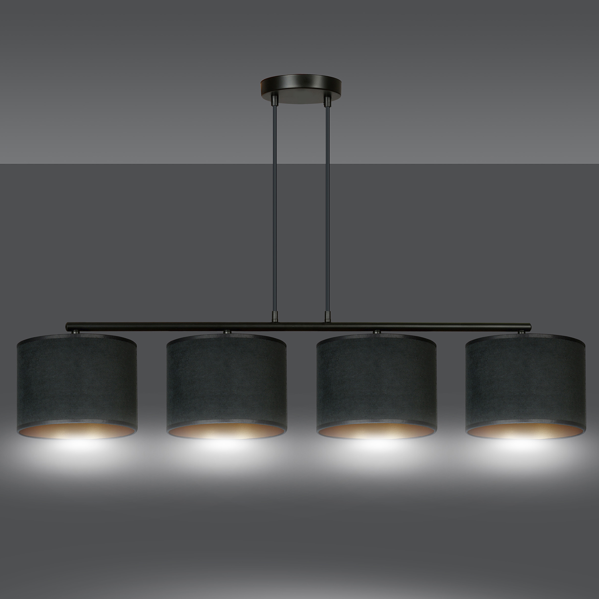 Hilde Type B Pendant Light Steel Cotton Fabric Black