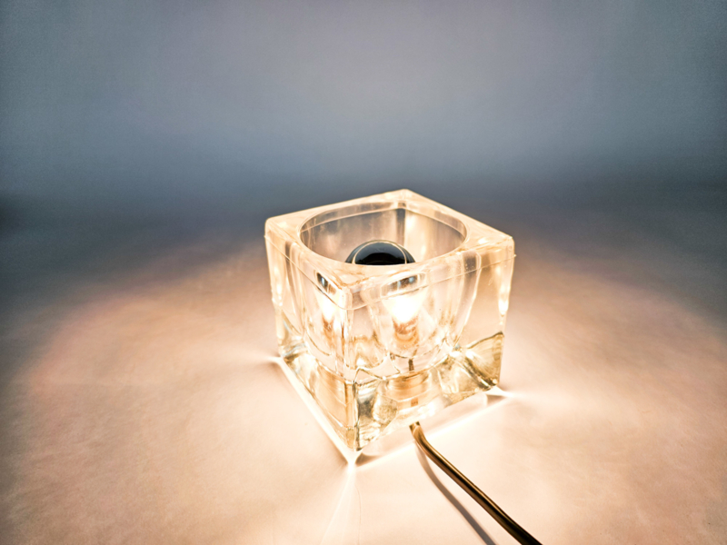 Ice Cube Tischleuchte Glas Transparent 1970er Jahre