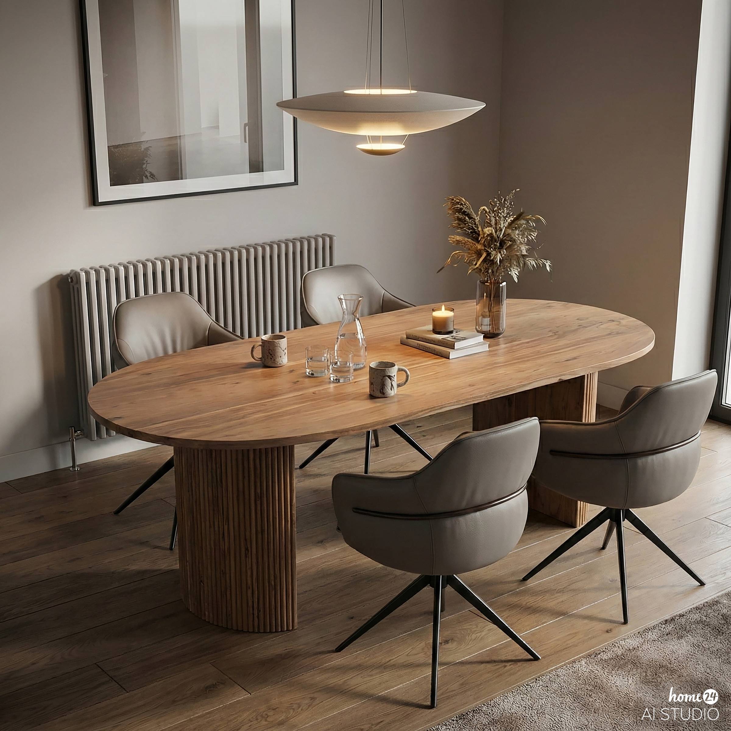 Drehbarer Armlehnenstuhl AOBAO Taupe