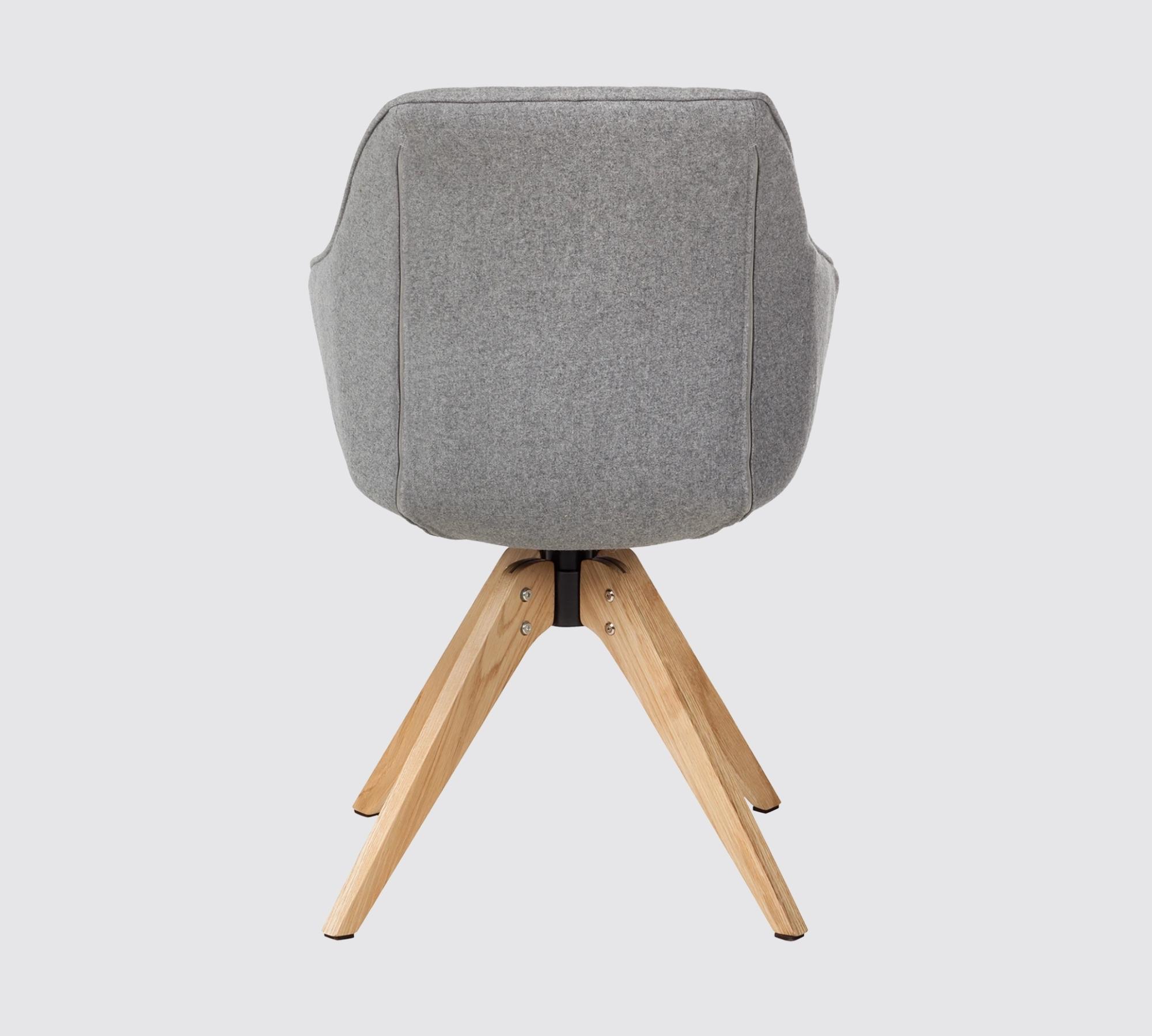 Gemütlicher Armlehnstuhl Filz Holz Mix Grau