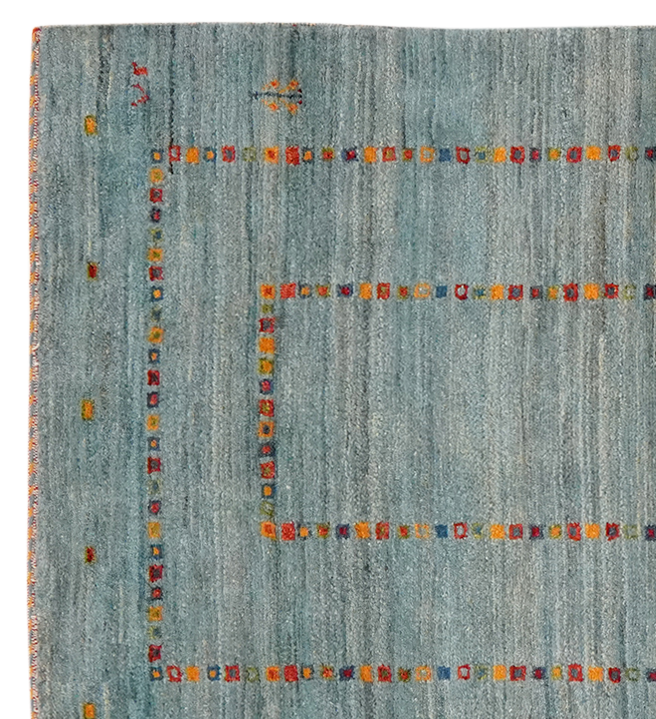 Rizbaf Gabbeh Teppich Wolle Blau