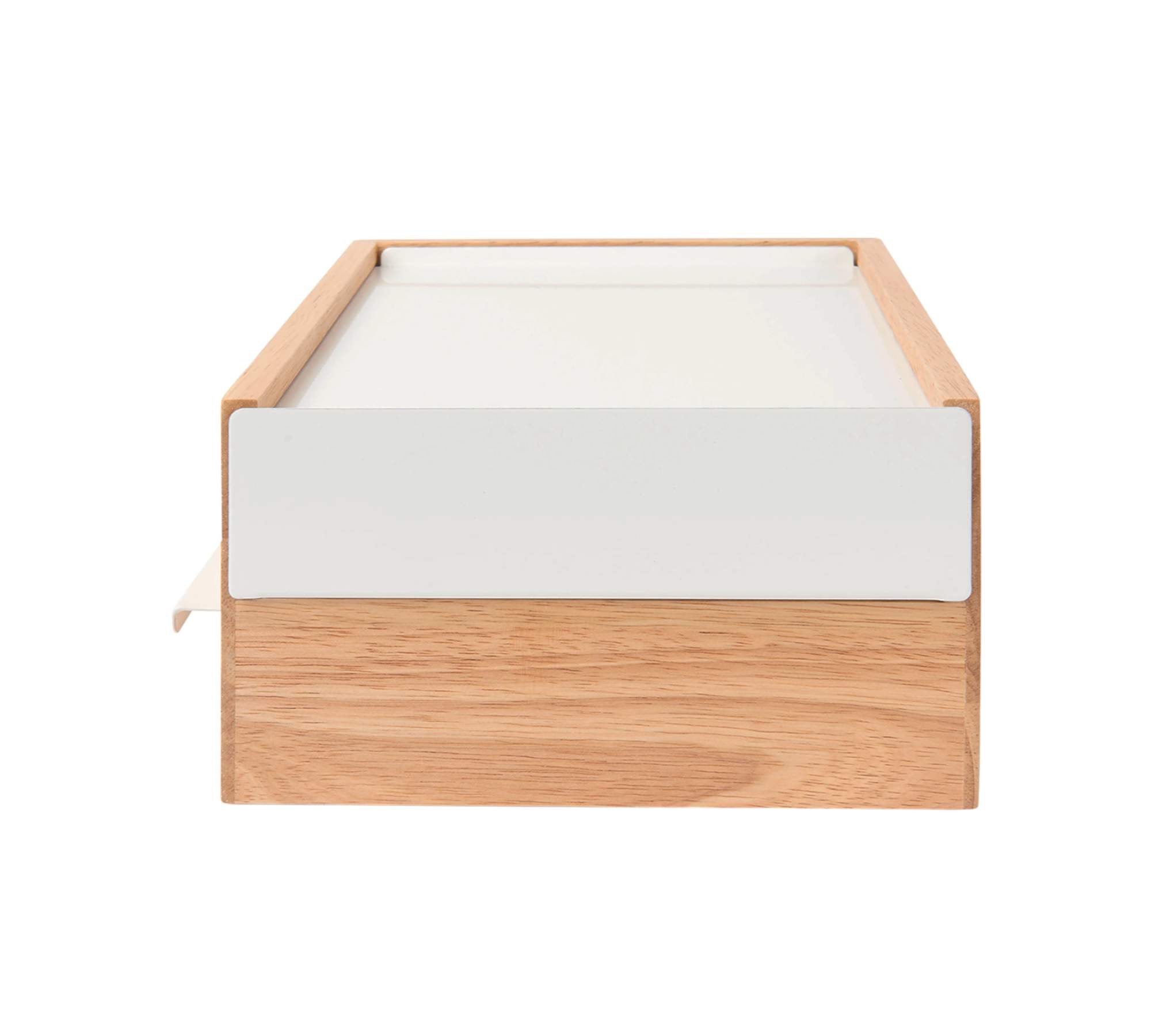 Schmuckkasten Gummibaumholz Stahl Beige Weiß