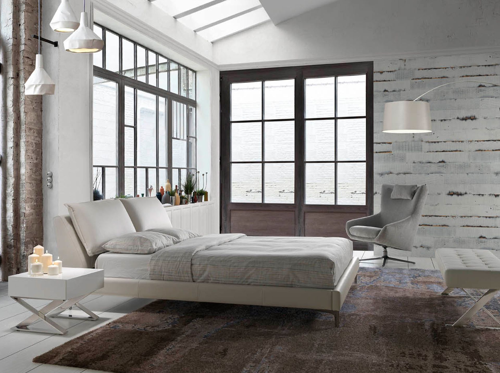 7007 Comodino Acciaio cromato Bianco