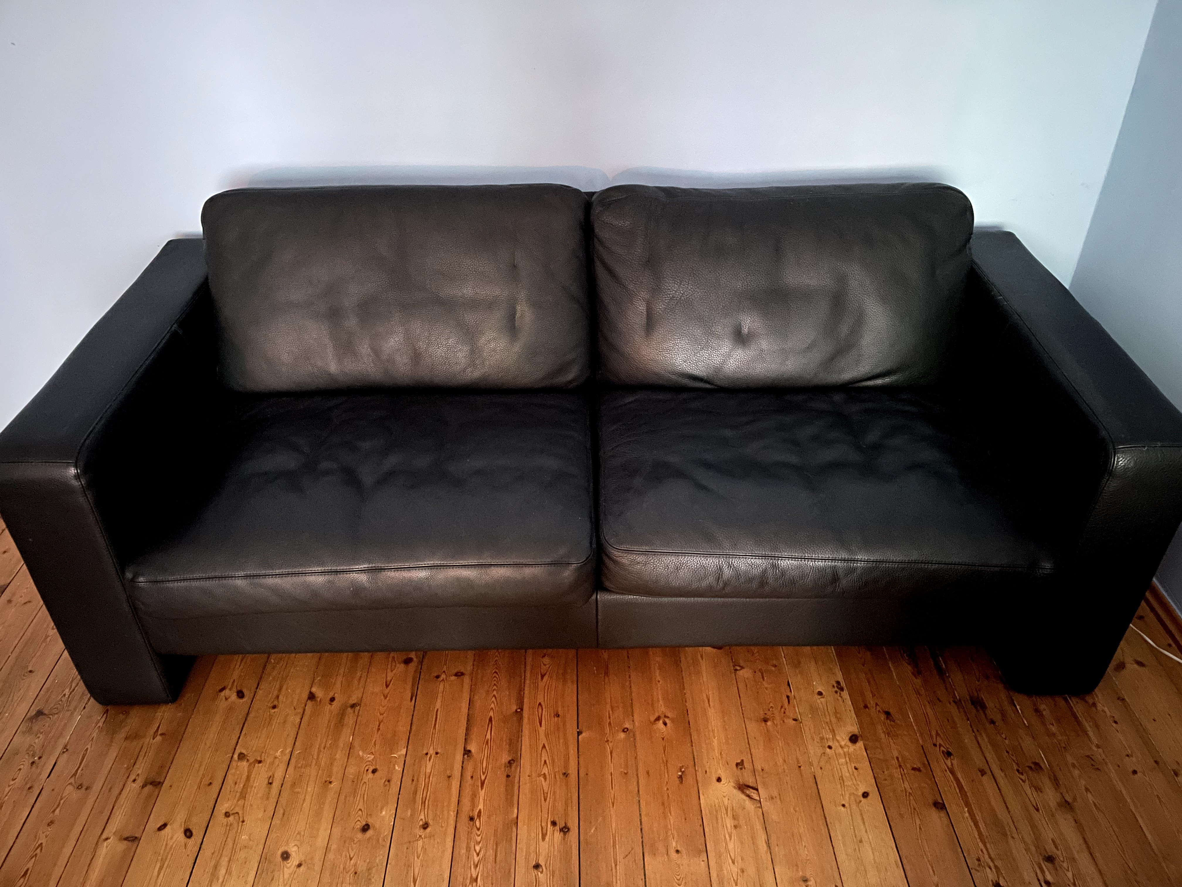 Conseta Sofa 2-seater Leather Black
