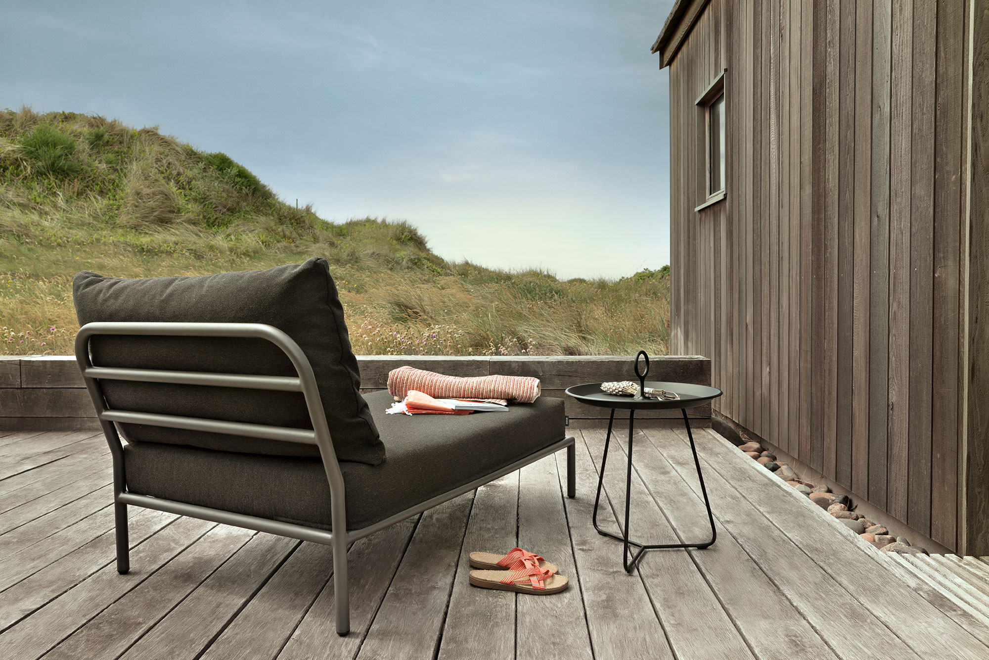 LEVEL Chaiselongue Dunkelgrau