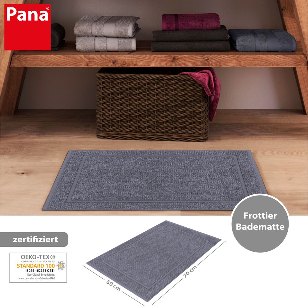 Badematte aus Baumwolle Grau Öko-Tex Standard 100
