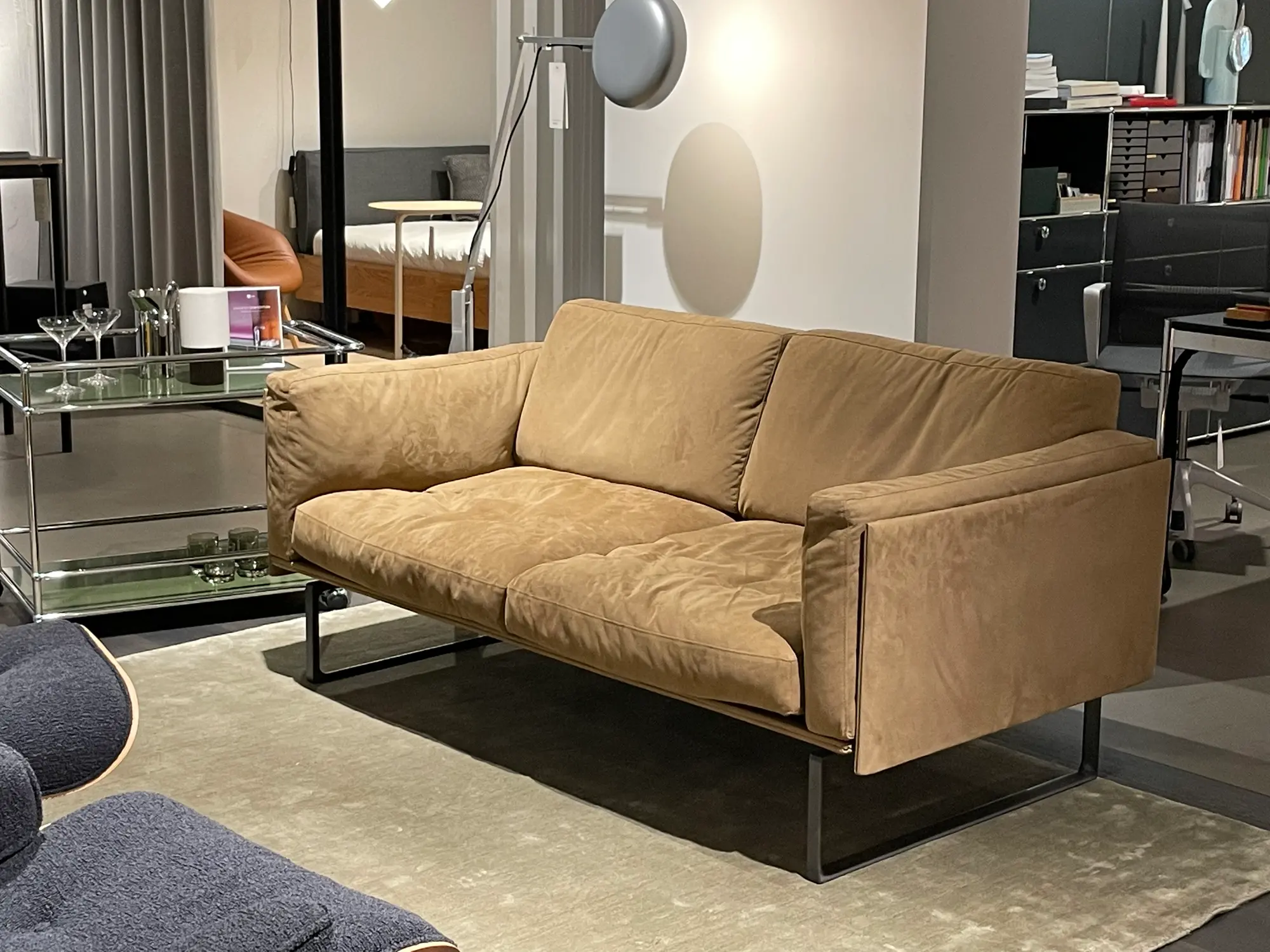 8 Sofa 2-Sitzer Textil Metall Braun