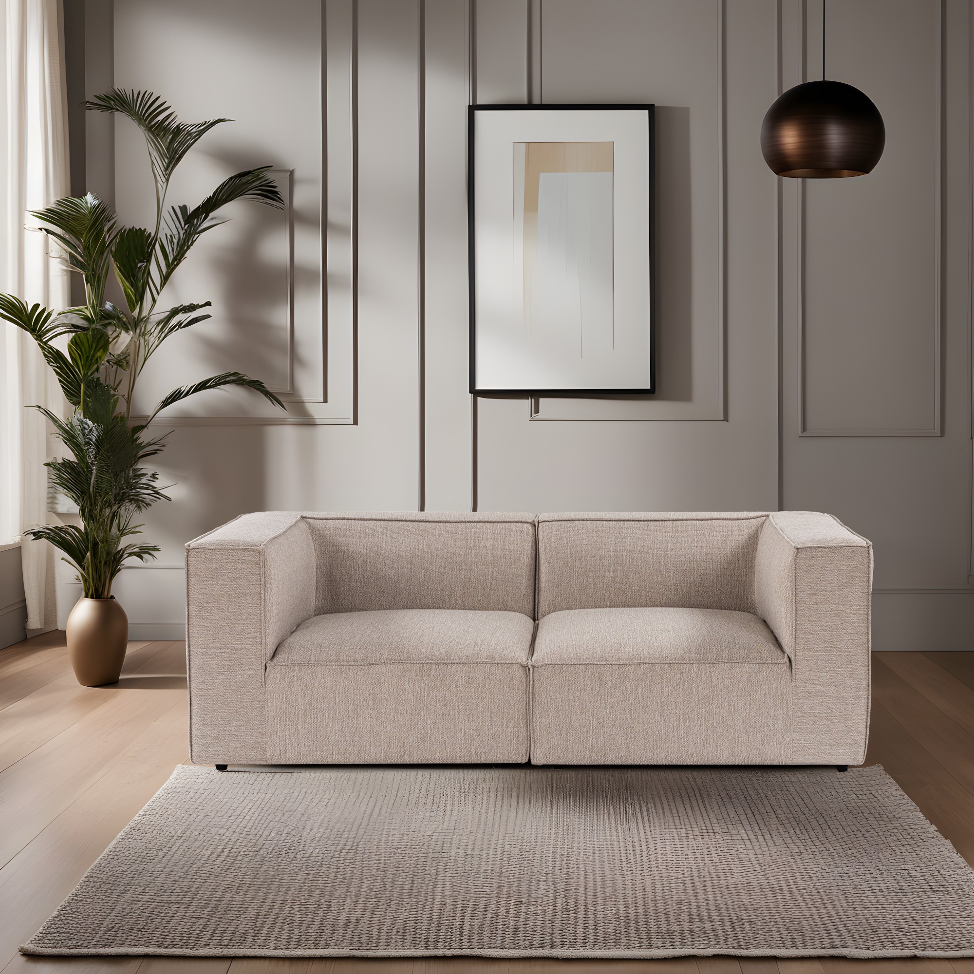 Sora 2-seater sofa, sand beige