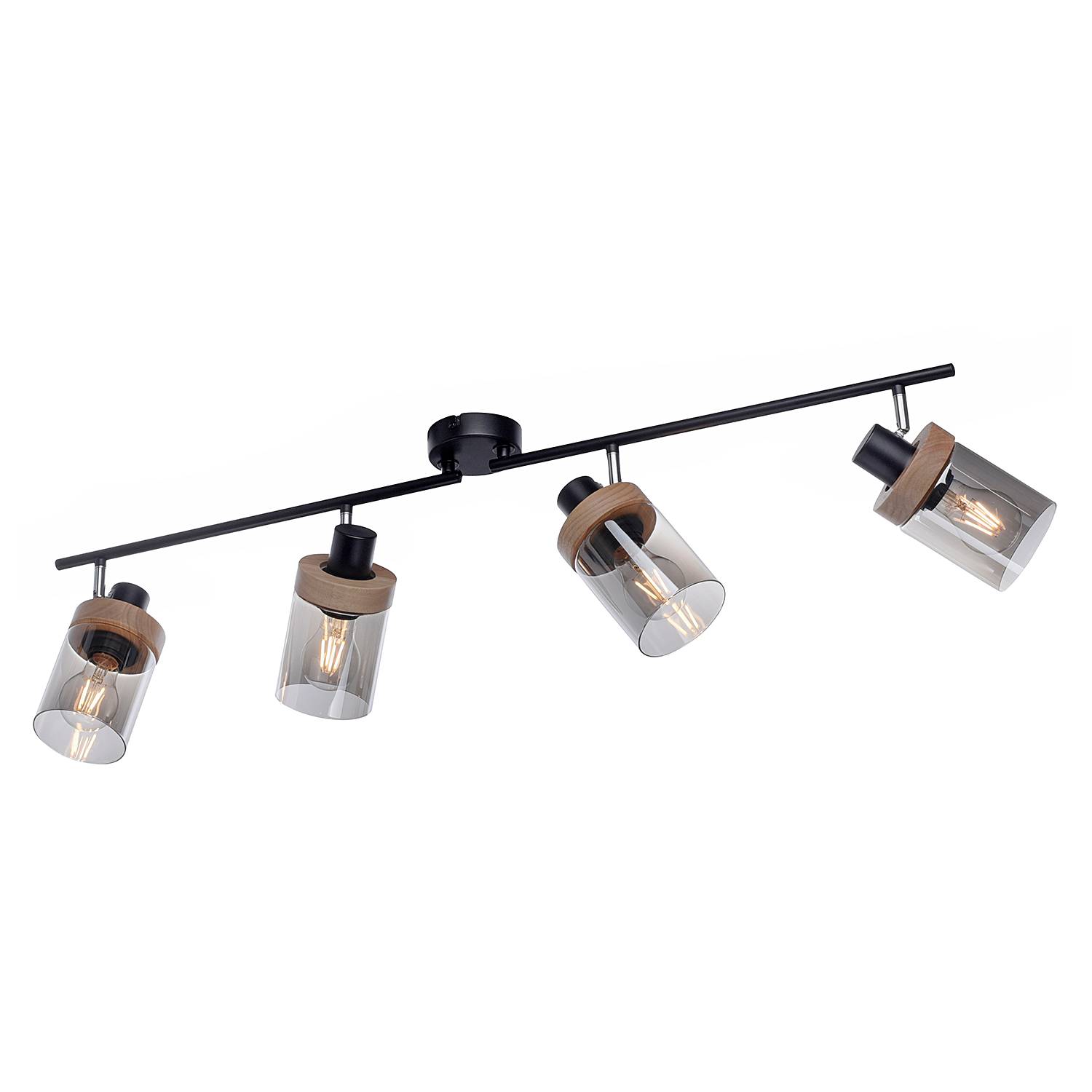 Deckenleuchte Pasqual Rauchglas / Eisen 4-flammig