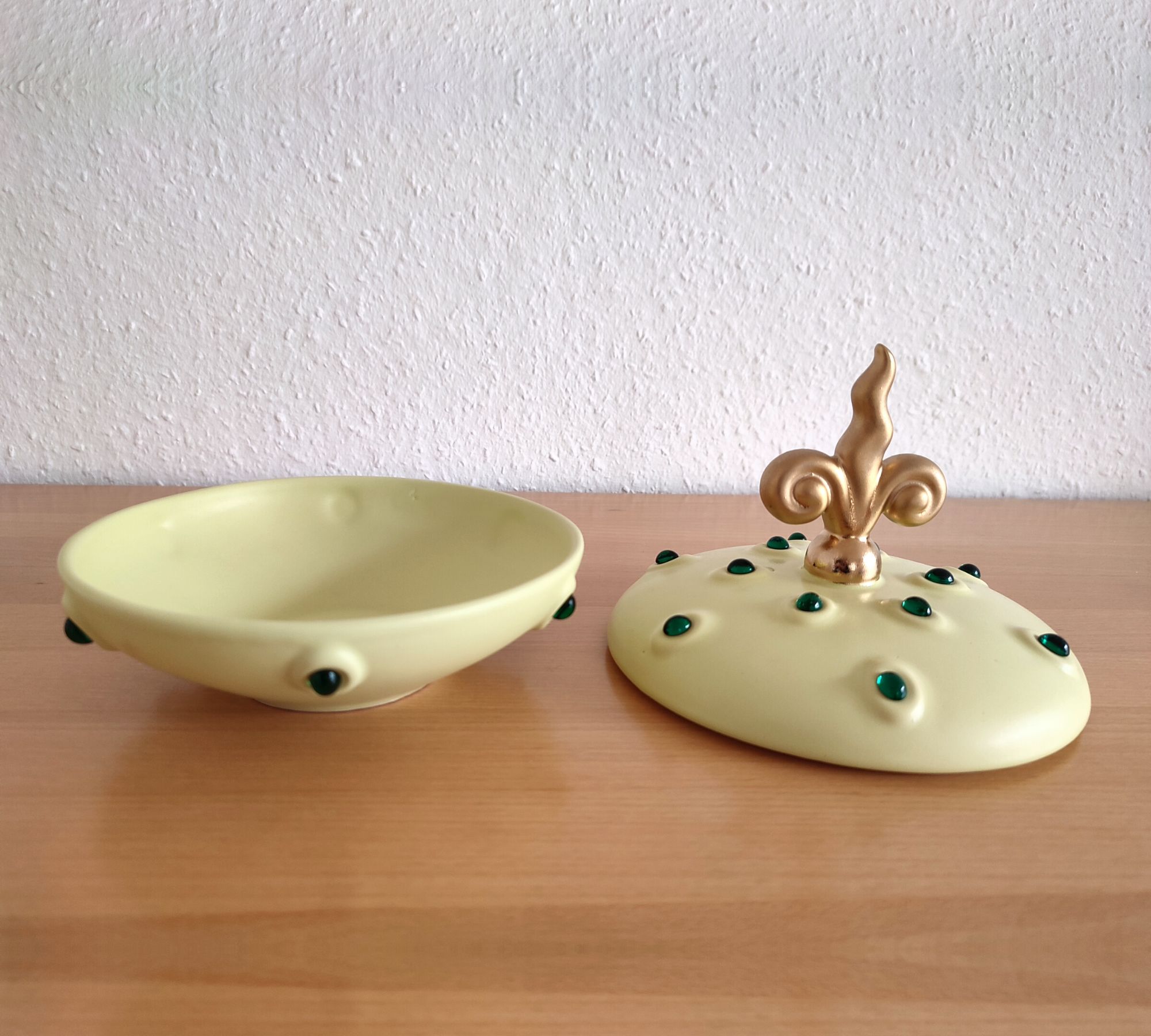Malanotti Wien Keramikdose Grün Gold