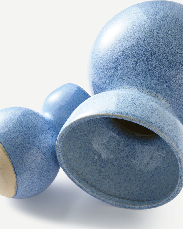 Kugel Vase L Keramik Blau