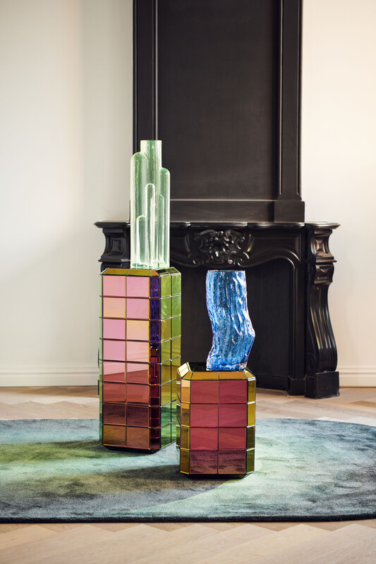 Tree trunk Vase Glass Blue