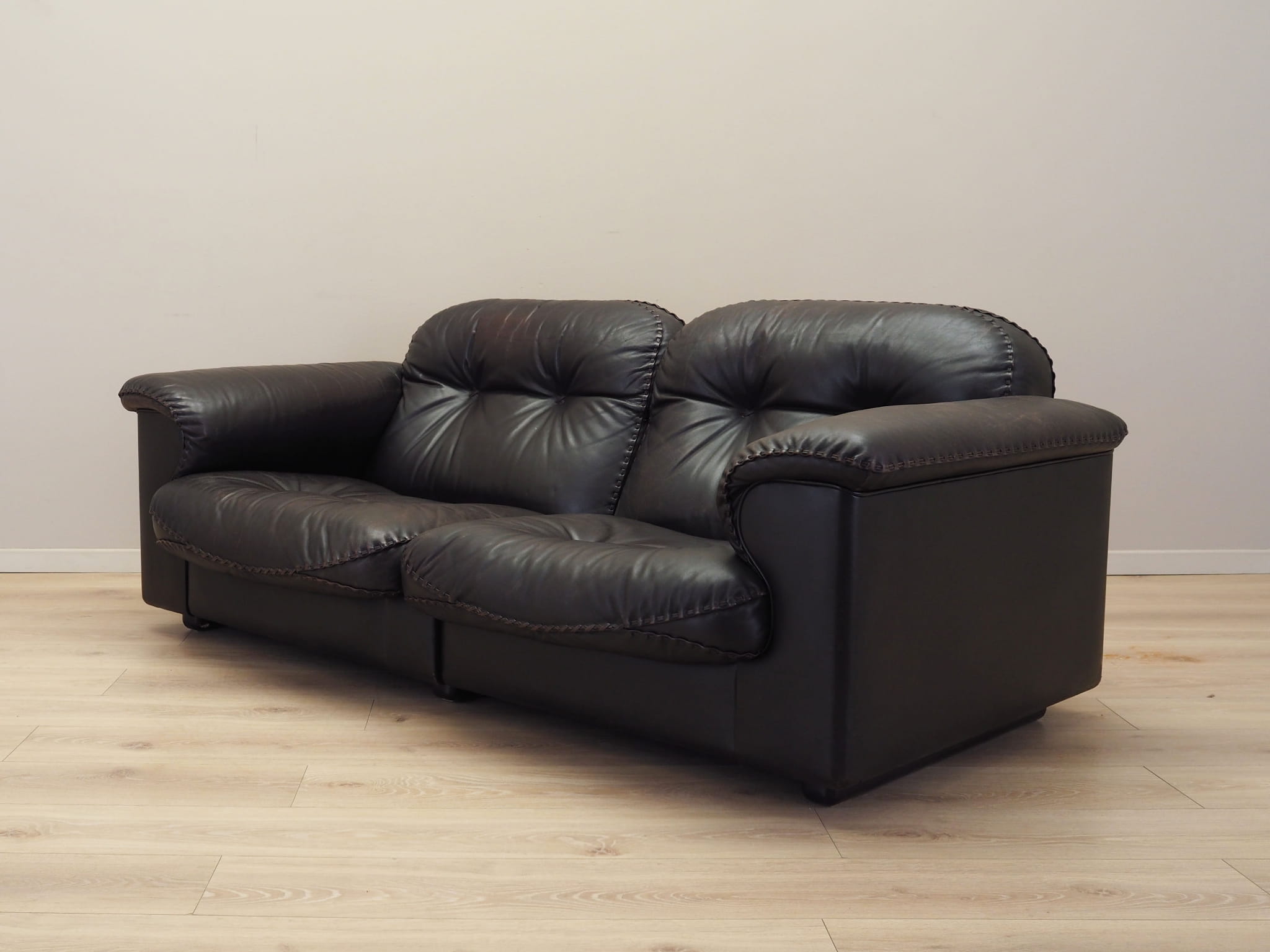 2-Sitzer Sofa Leder Dunkelbraun 1970er Jahre