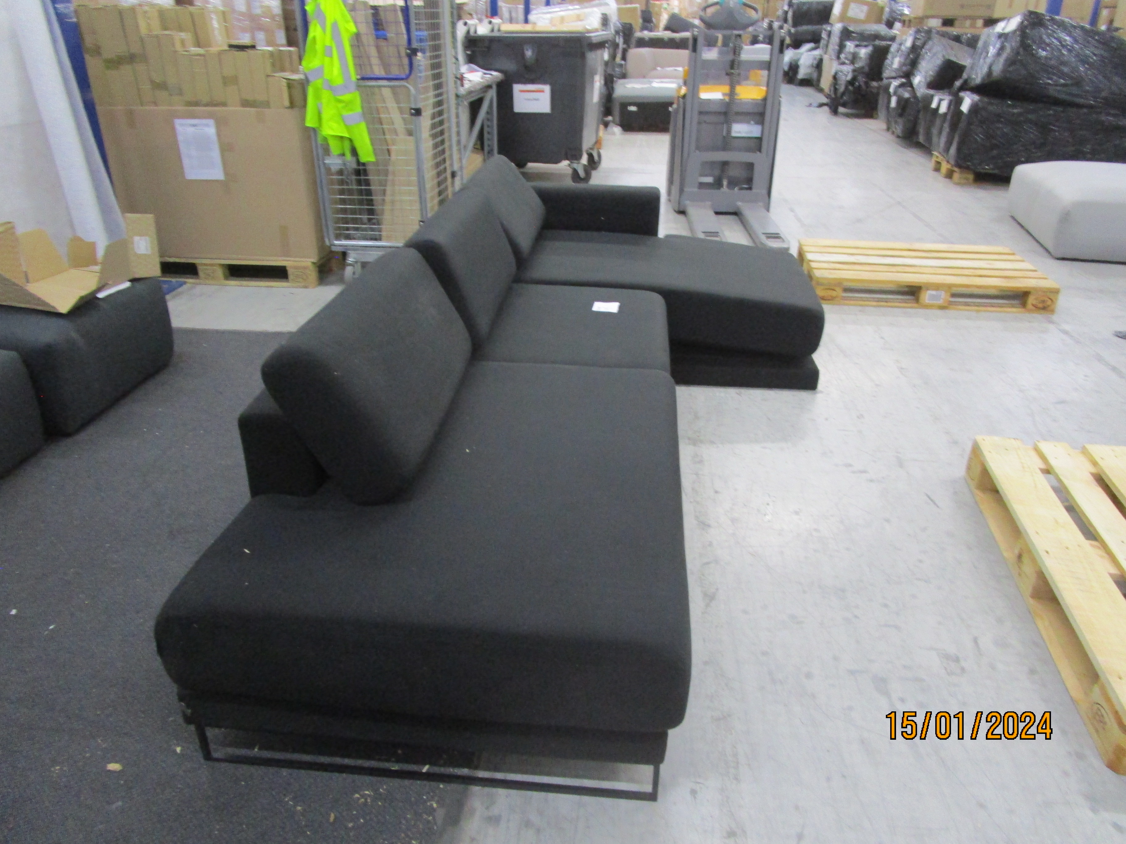 Tyme Sofa Récamiere Rechts Feingewebe Anthrazit
