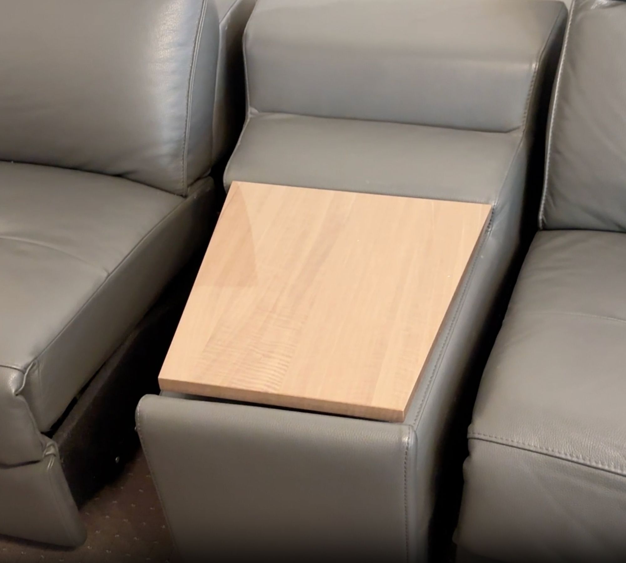Kinosofa 2-Sitzer Leder Grau