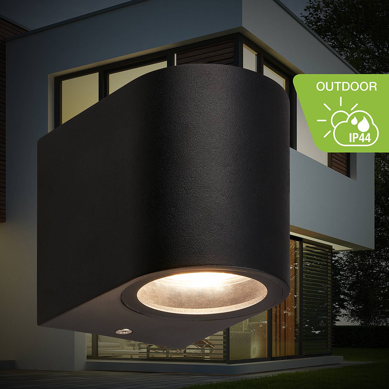 Kjos Wall Lamp Plastic Black 1-bulb